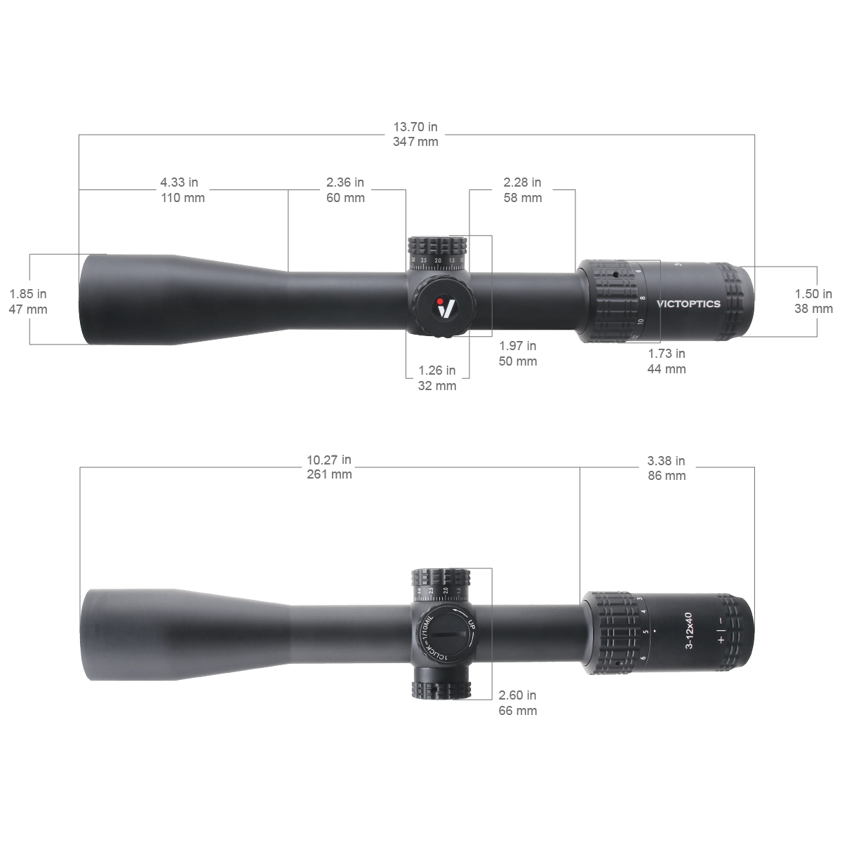 Оптичний приціл Vector Optics S4 3-12X40 фото 1