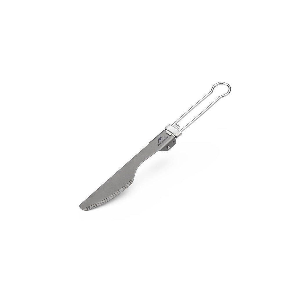 Нож титановый складной Naturehike NH19C001-J серый с мешочком фото 1