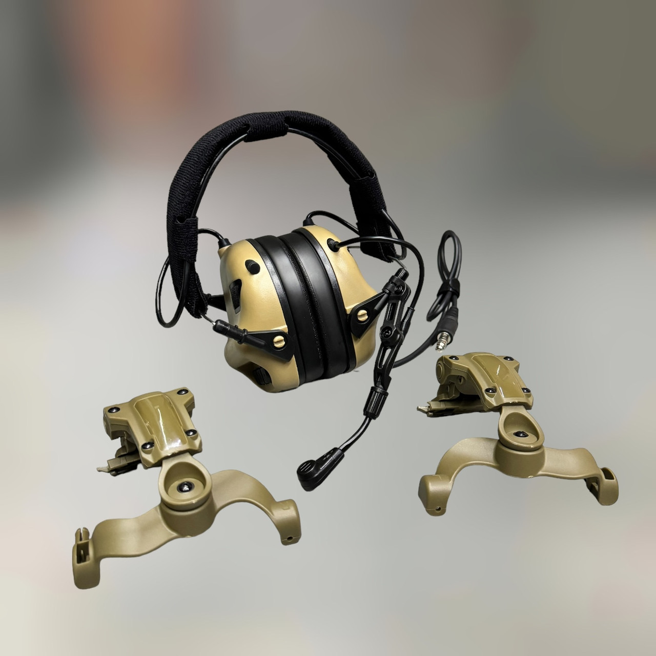 Наушники Earmor M32 Mod3 c креплением на шлем HD-ACC-08, активные, со съёмным микрофоном и гарнитурой, Койот фото 1