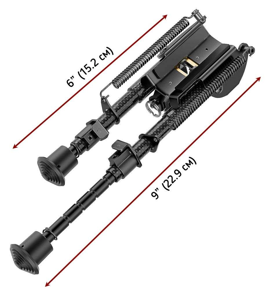 Сошки з перехідником Buvele Carbon Bipod на антабку (висота 15.2 - 22.9 см) на Weaver/Picatinny Z8.6.20.006 фото 7