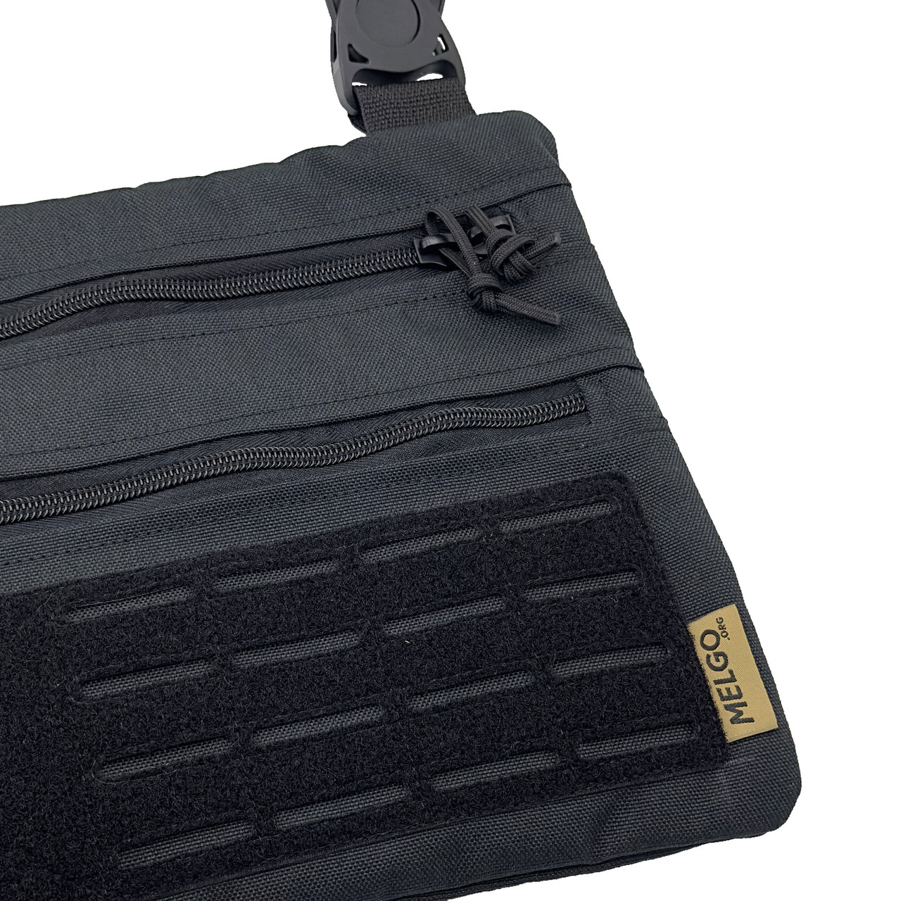Тактическая однолямочная сумка на плечо MELGO, Чёрная Poly-Cordura 900 D фото 3