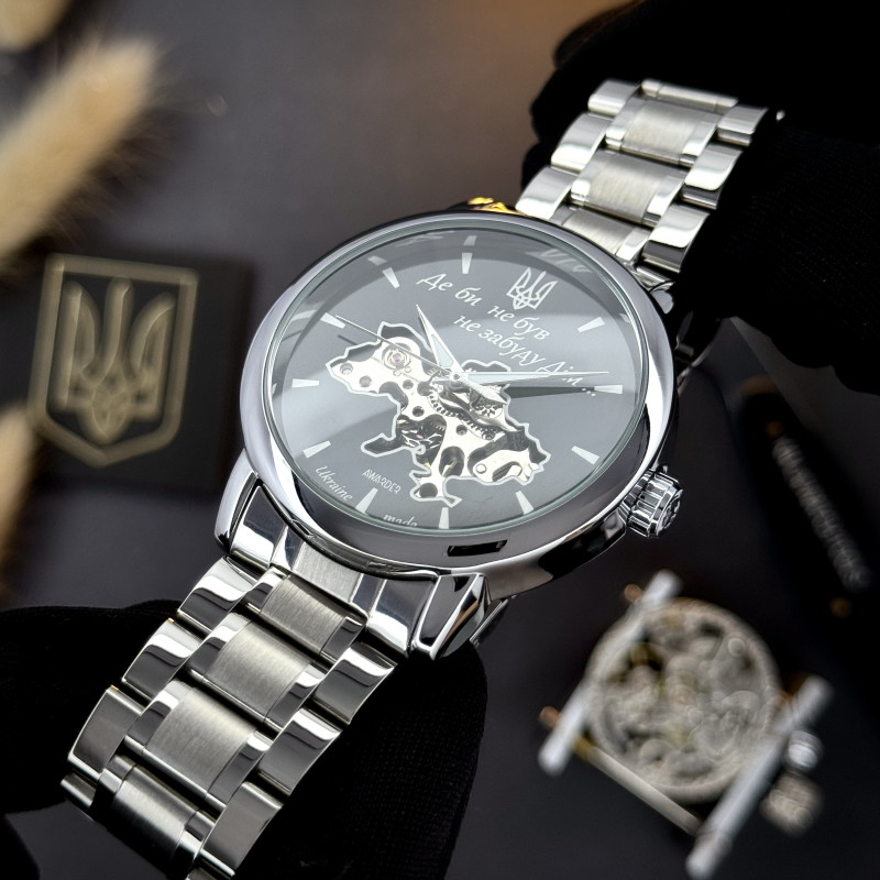 Чоловічий годинник Awarder 022 Де би не був Silver-Black Automatic Metall фото 8