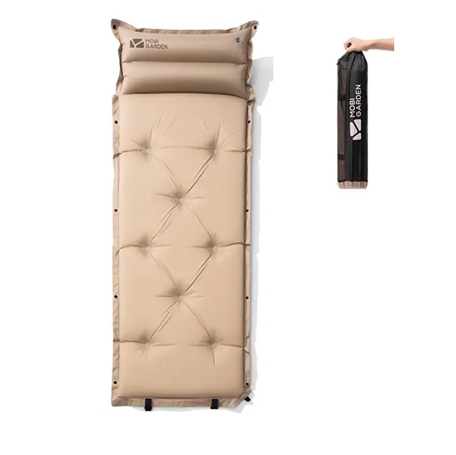 Килимок самонадувний з подушкою Mobi Garden Aquarius 60 мм NX19663003 sand фото 2
