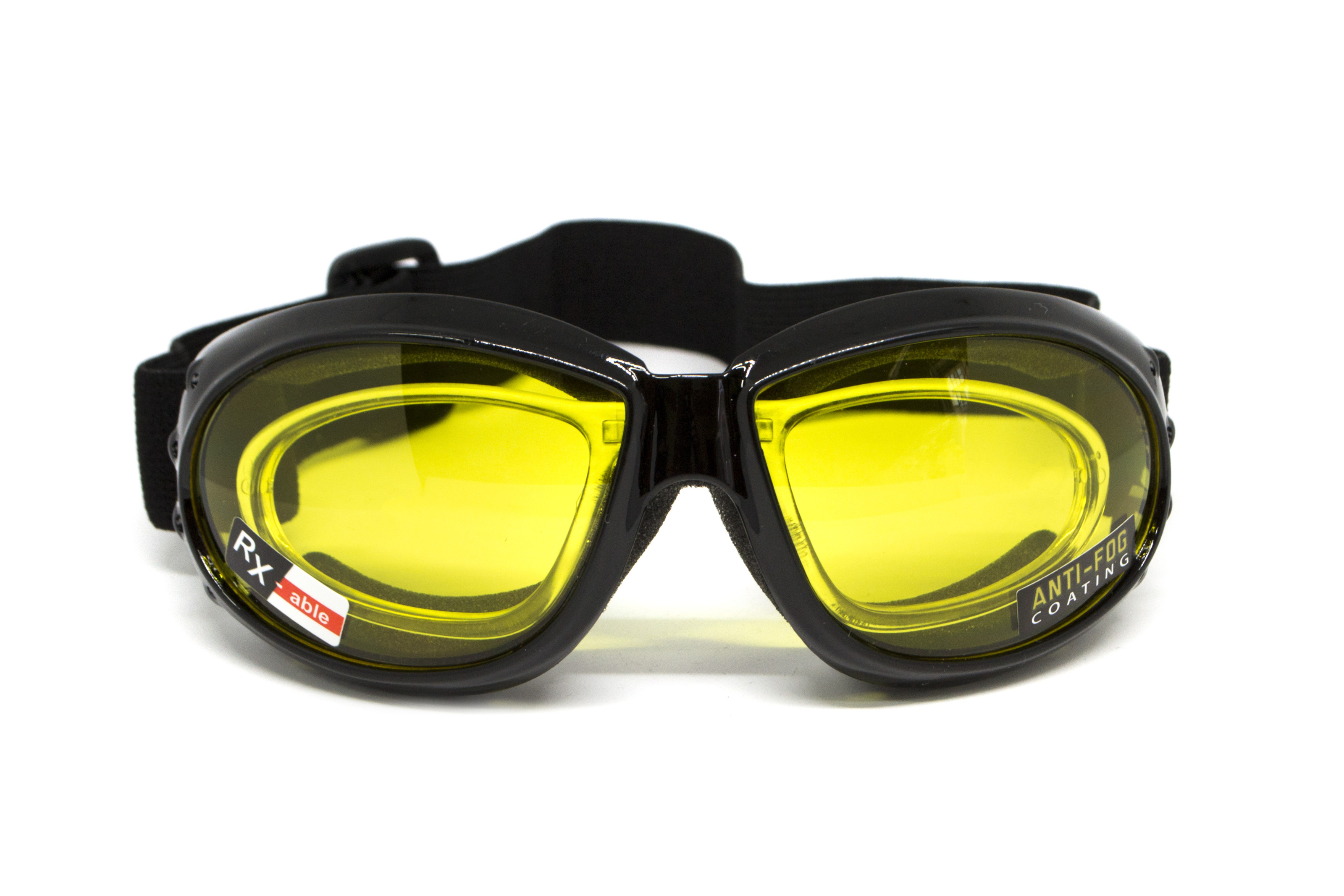 Очки защитные с уплотнителем Global Vision Eliminator RX (yellow) Anti-Fog, желтые с диоптрической вставкой фото 3