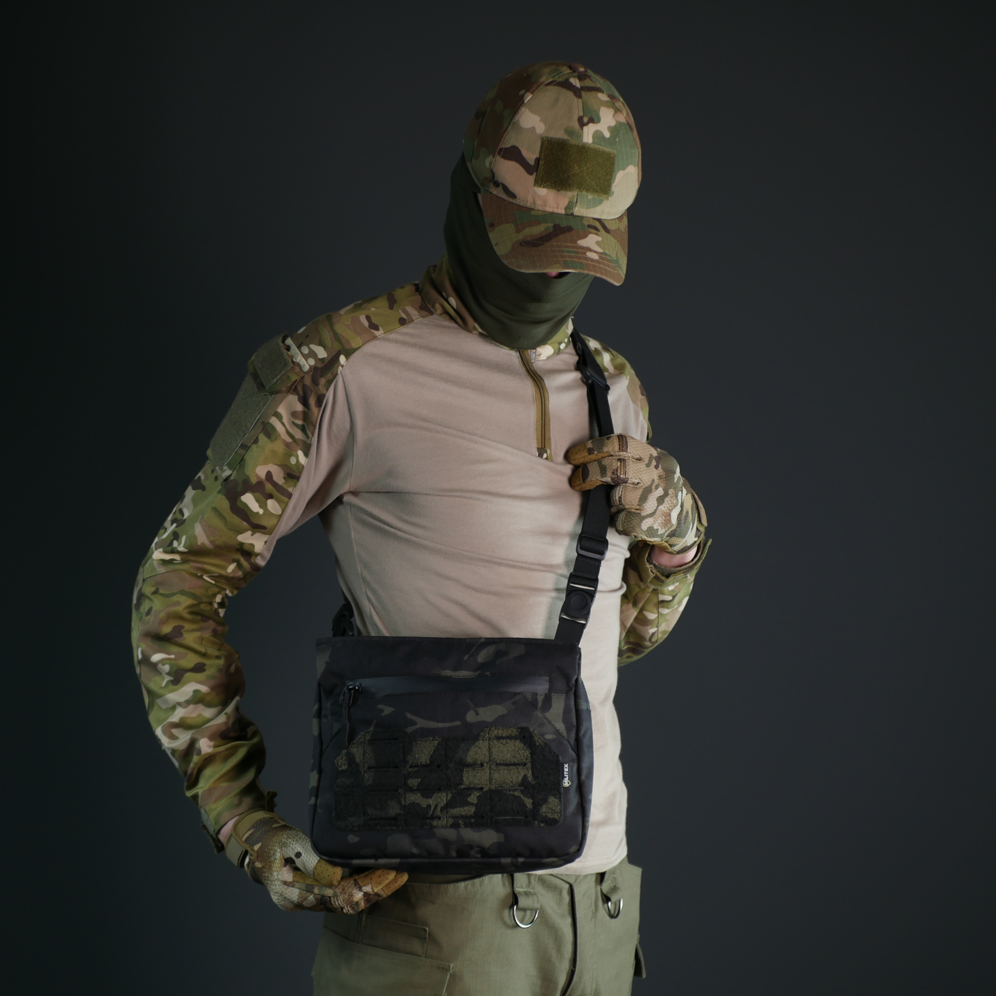 Смарт-сумка через плече Militex Tactic city bag Cordura original USA Чорний Мультикам фото 6