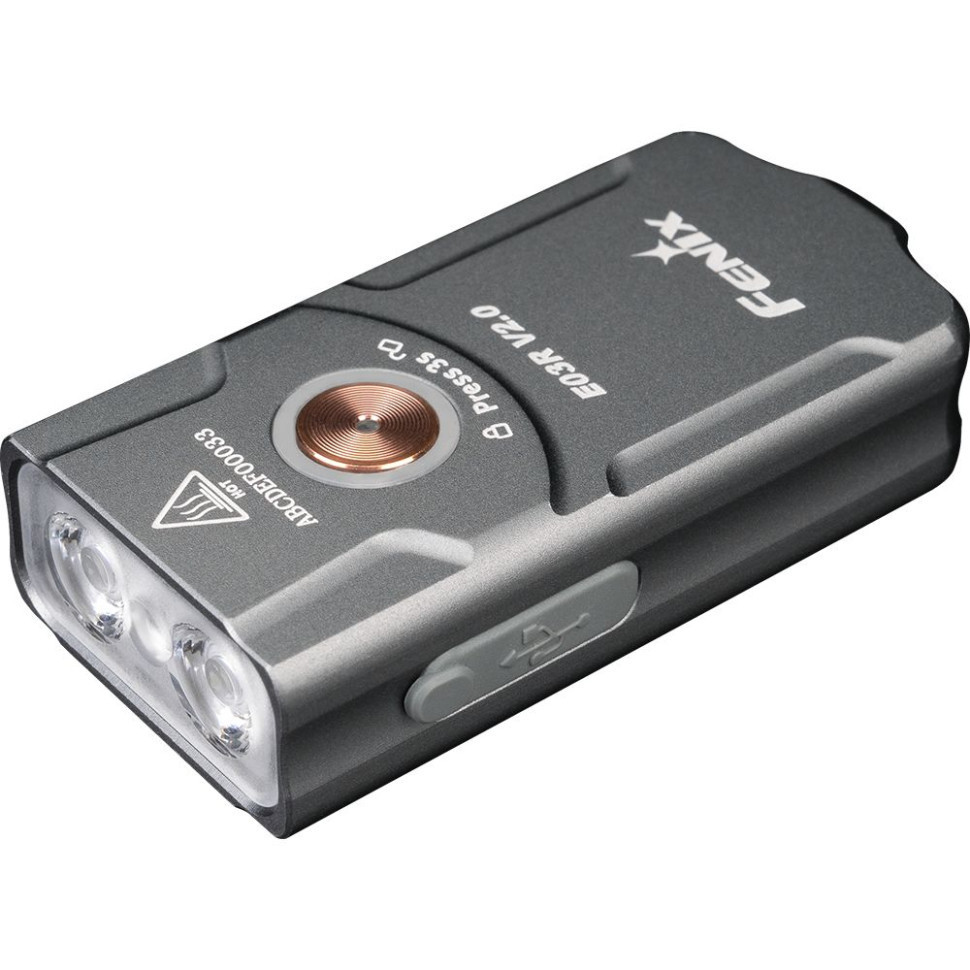 Ліхтар наключний Fenix E03R V2.0, сірий фото 1