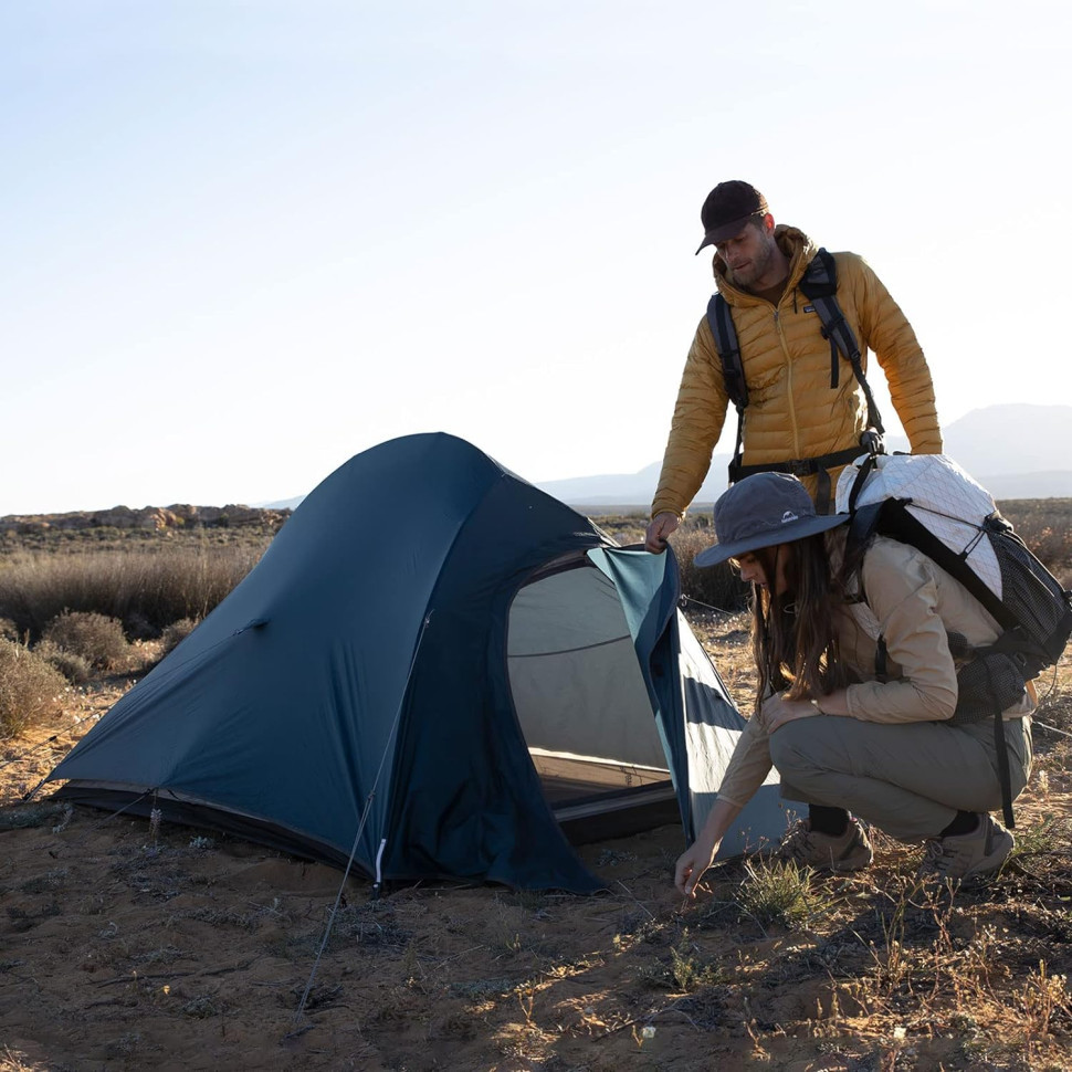 Палатка сверхлегкая одноместная с футпринтом Naturehike Cloud Up 1 Updated NH18T010-T, 20D, темно-синий фото 3
