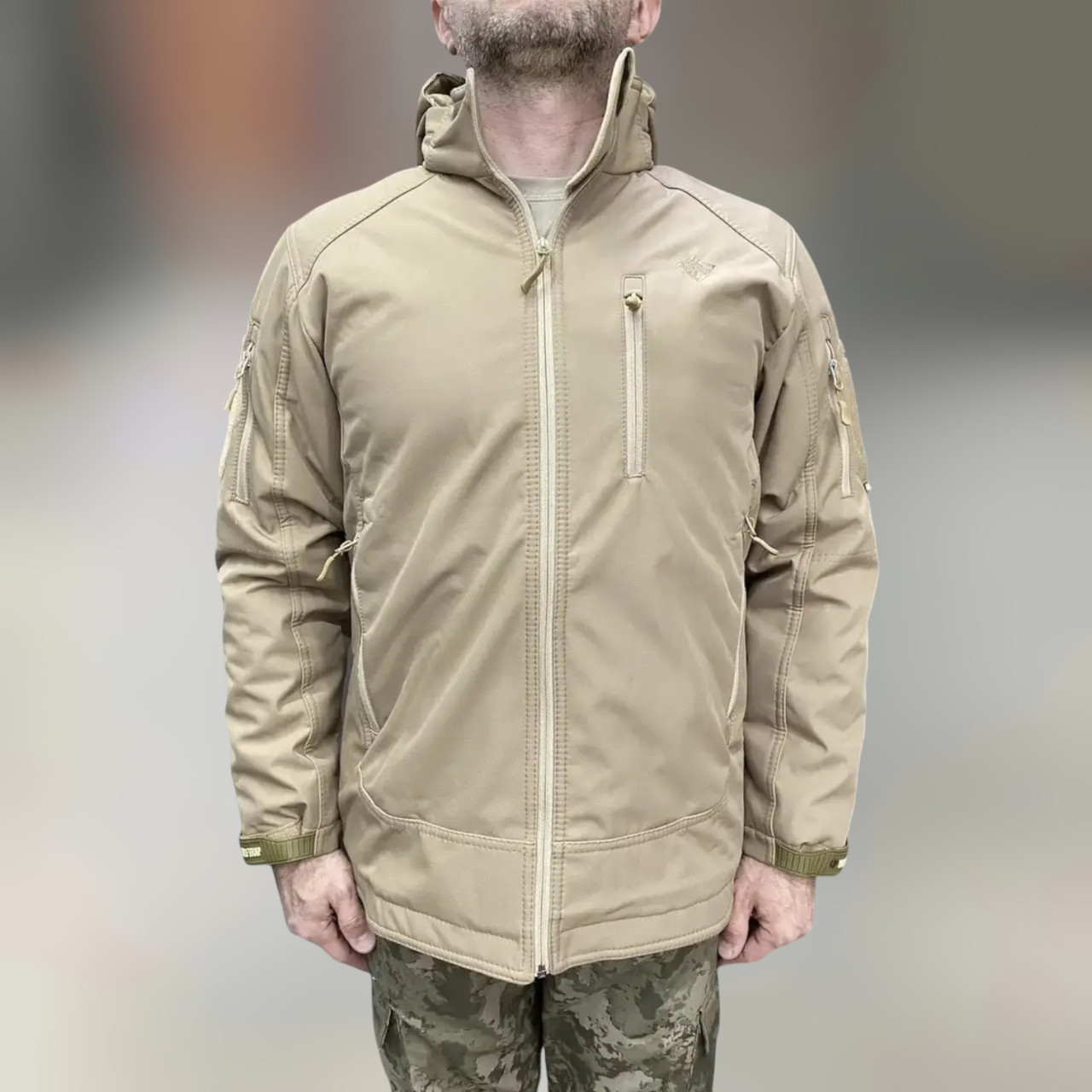 Куртка тактическая WOLFTRAP Softshell, цвет Койот, размер M, зимняя мужская куртка софтшелл для военных фото 1