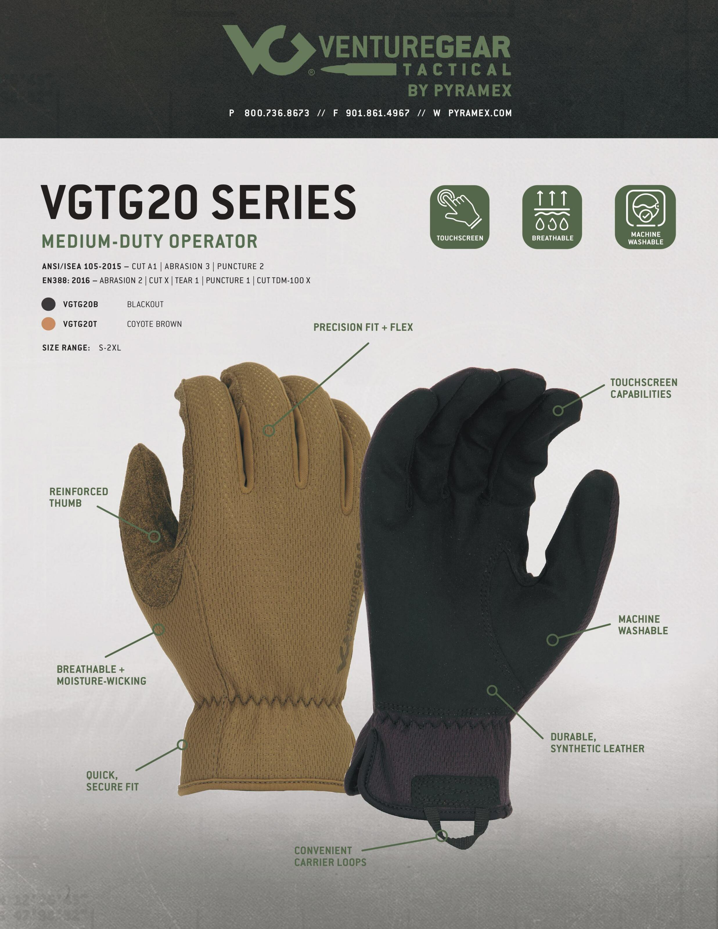 Рукавички тактичні Venture Gear Tactical VGTG20 Medium-Duty Operator, пісочні, розмір XL (10) фото 8