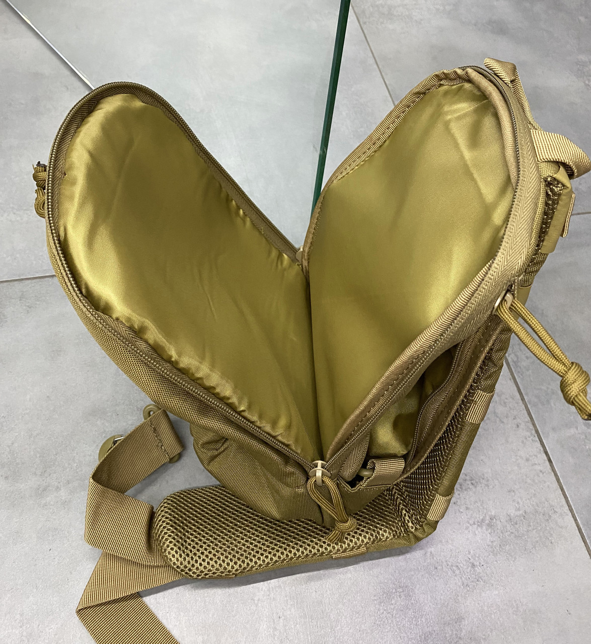 Сумка тактическая с ремнем через плечо, Cordura, Койот, Yakeda, сумка армейская c ремнем через плечо фото 5
