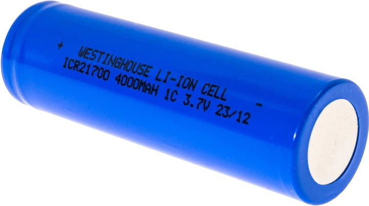 Акумулятор Westinghouse ICR21700 4000 mAh 3.7V Li-ion без плати захисту Flat Top фото 1
