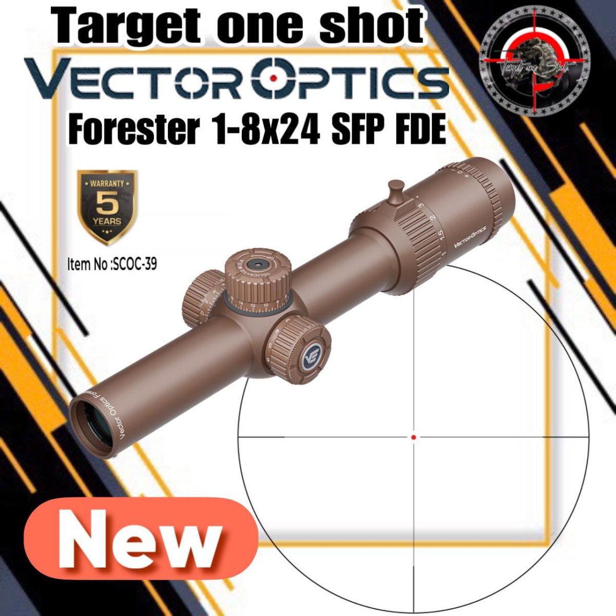 Оптичний приціл Vector Optics Forester 1-8X24 (30 мм) illum. SFP Coyote FDE Etched Glass фото 7