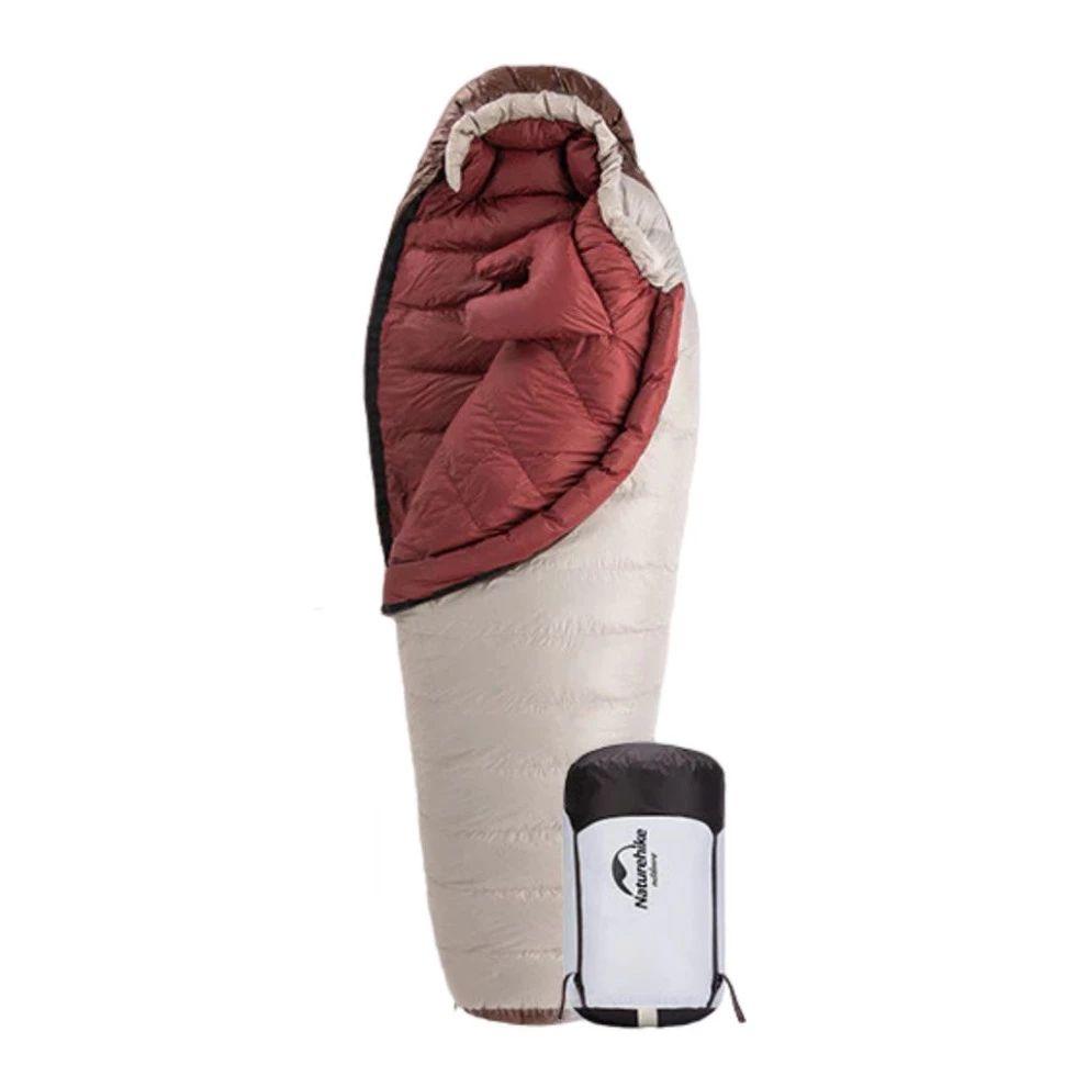 Спальник з натуральним пухом Naturehike Snowbird NH20YD001, p-р M, коричневий 510 г фото 1