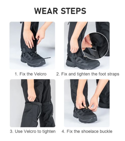 Гамаші Naturehike HJ-X04 Gaiter L 44-46 NH20HJ014 black фото 3