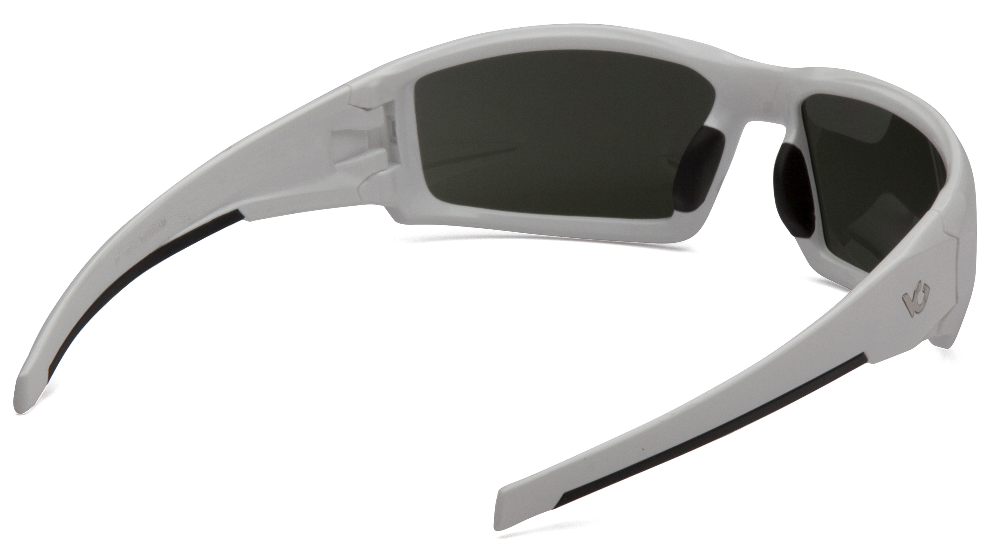 Очки защитные Venture Gear Pagosa White (forest gray) Anti-Fog, серо-зелёные в белой оправе фото 4
