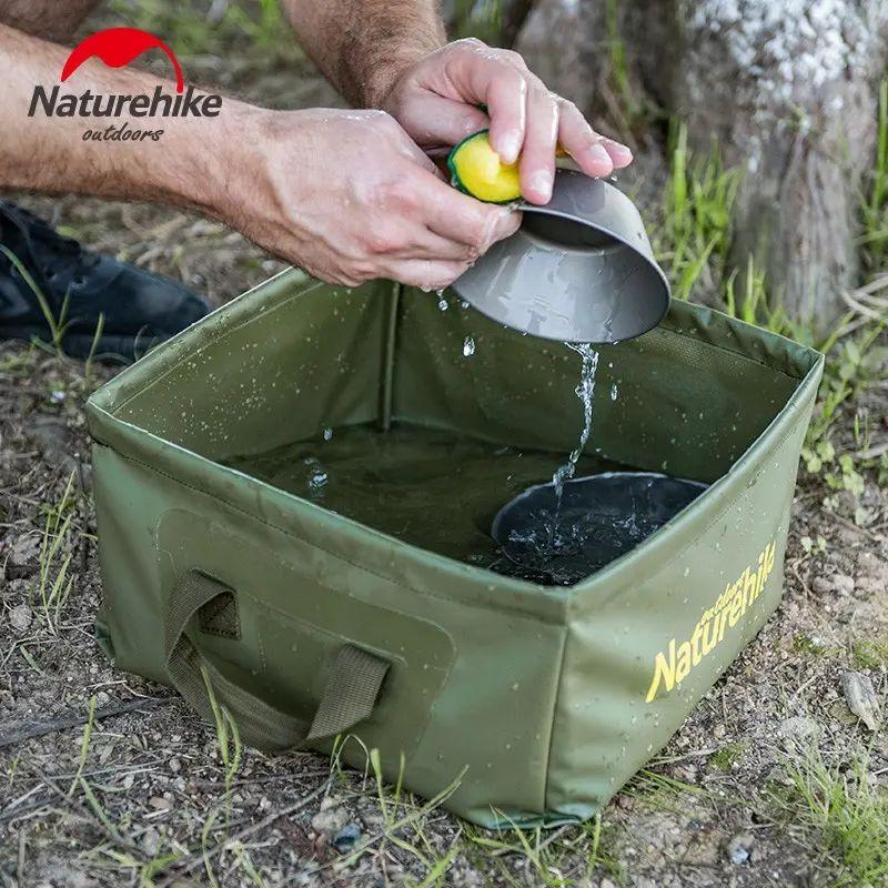 Складаний контейнер для води з ПВХ Naturehike Square bucket 13л army green NH19SJ007 фото 5