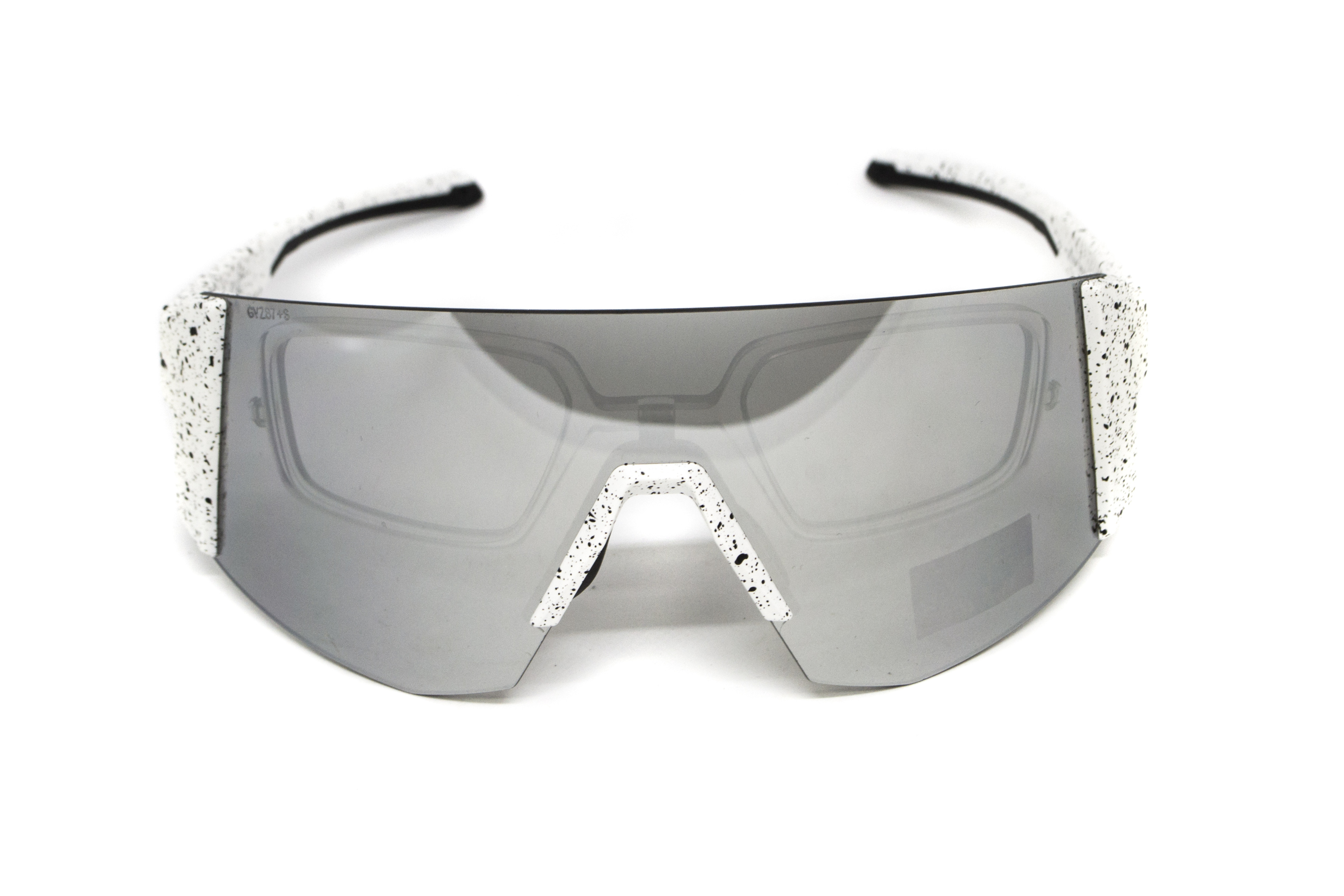 Очки защитные открытые Global Vision Astro+RX White (G-Tech™ silver), зеркальные серые в белой оправе с диоптрической вставкой в комплекте фото 3