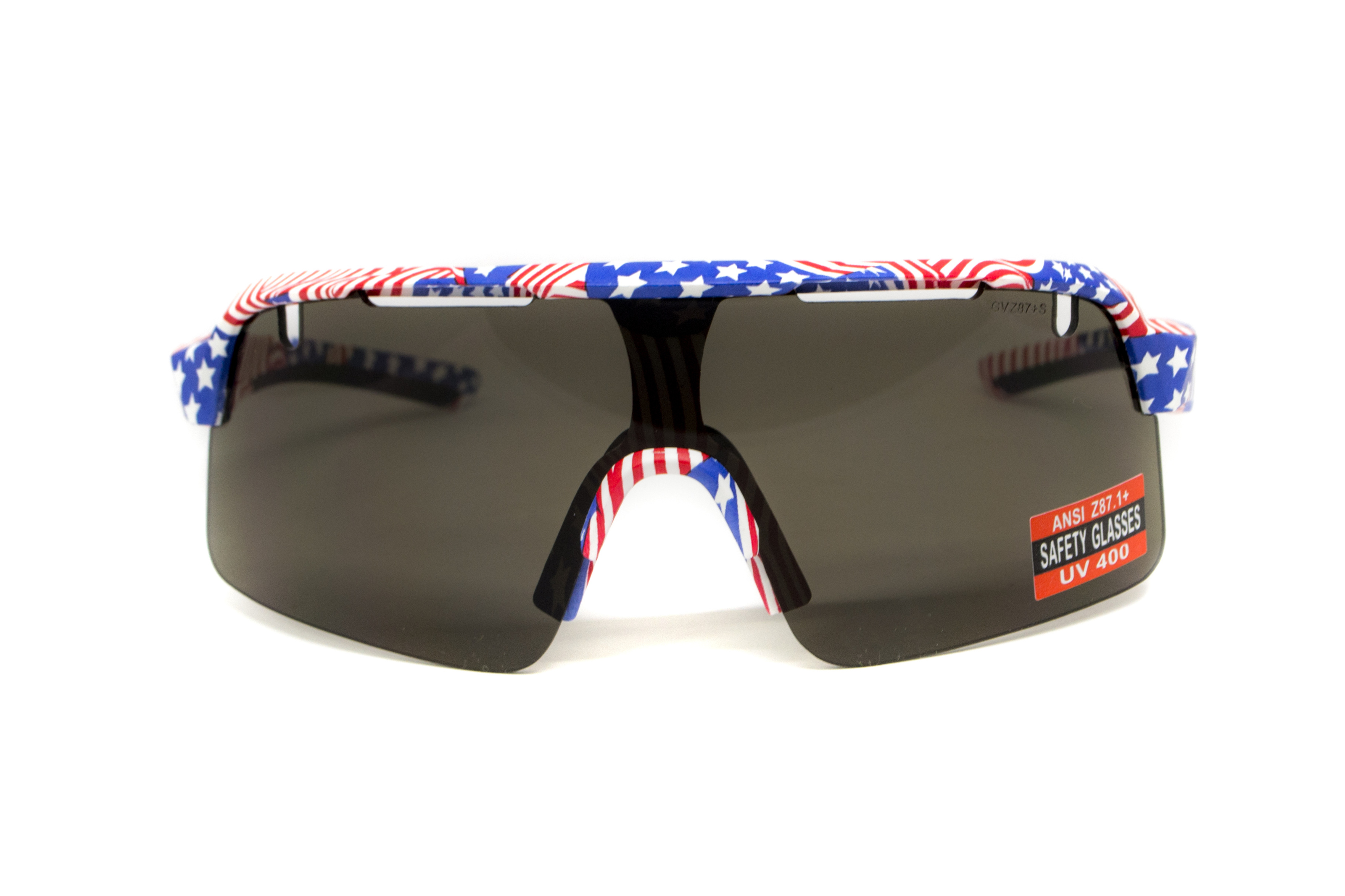 Очки защитные открытые Global Vision Holeshot USA Flag (gray), сірі в оправі прапор США фото 6