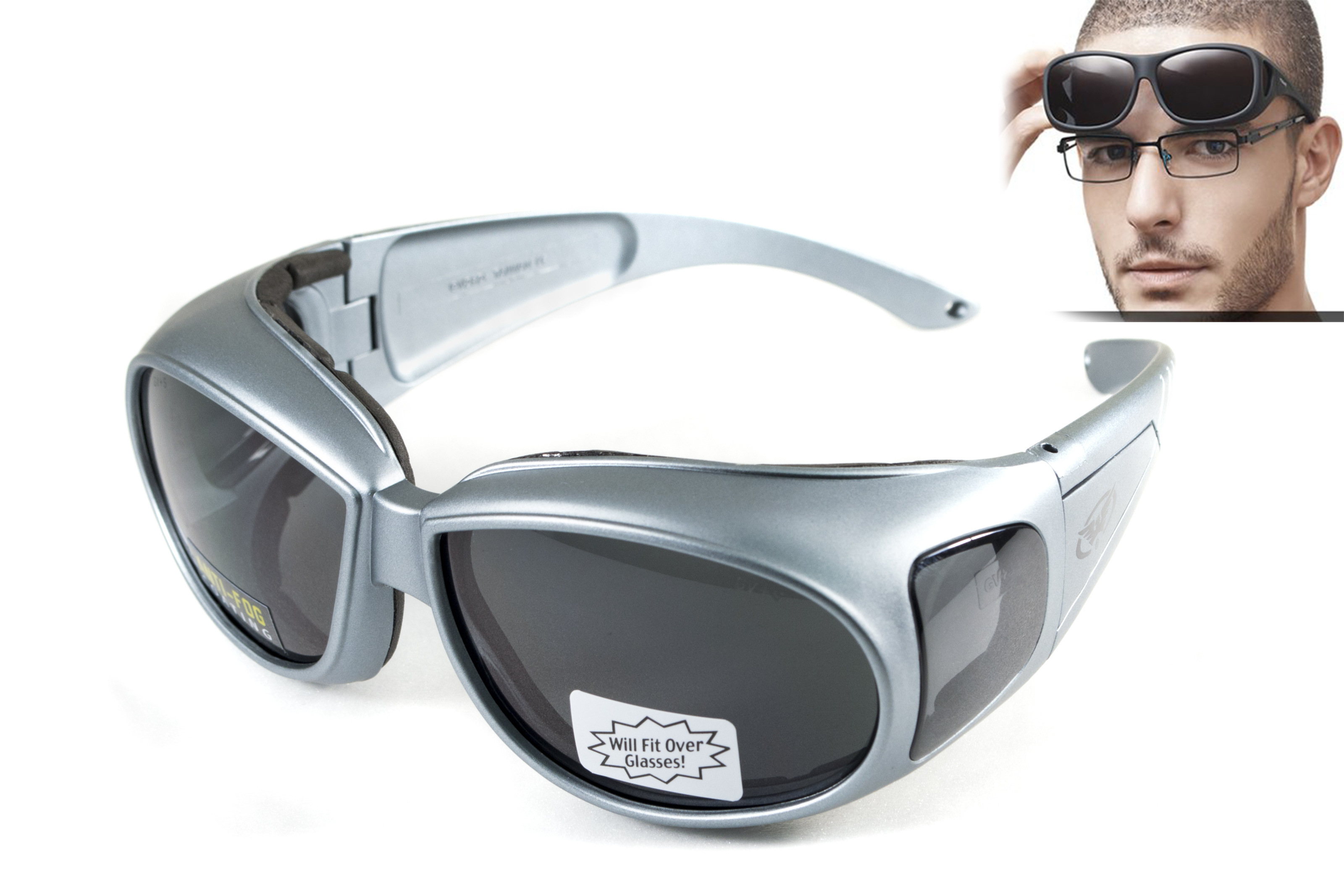 Очки защитные с уплотнителем Global Vision Outfitter Metallic (gray) Anti-Fog, серые фото 5