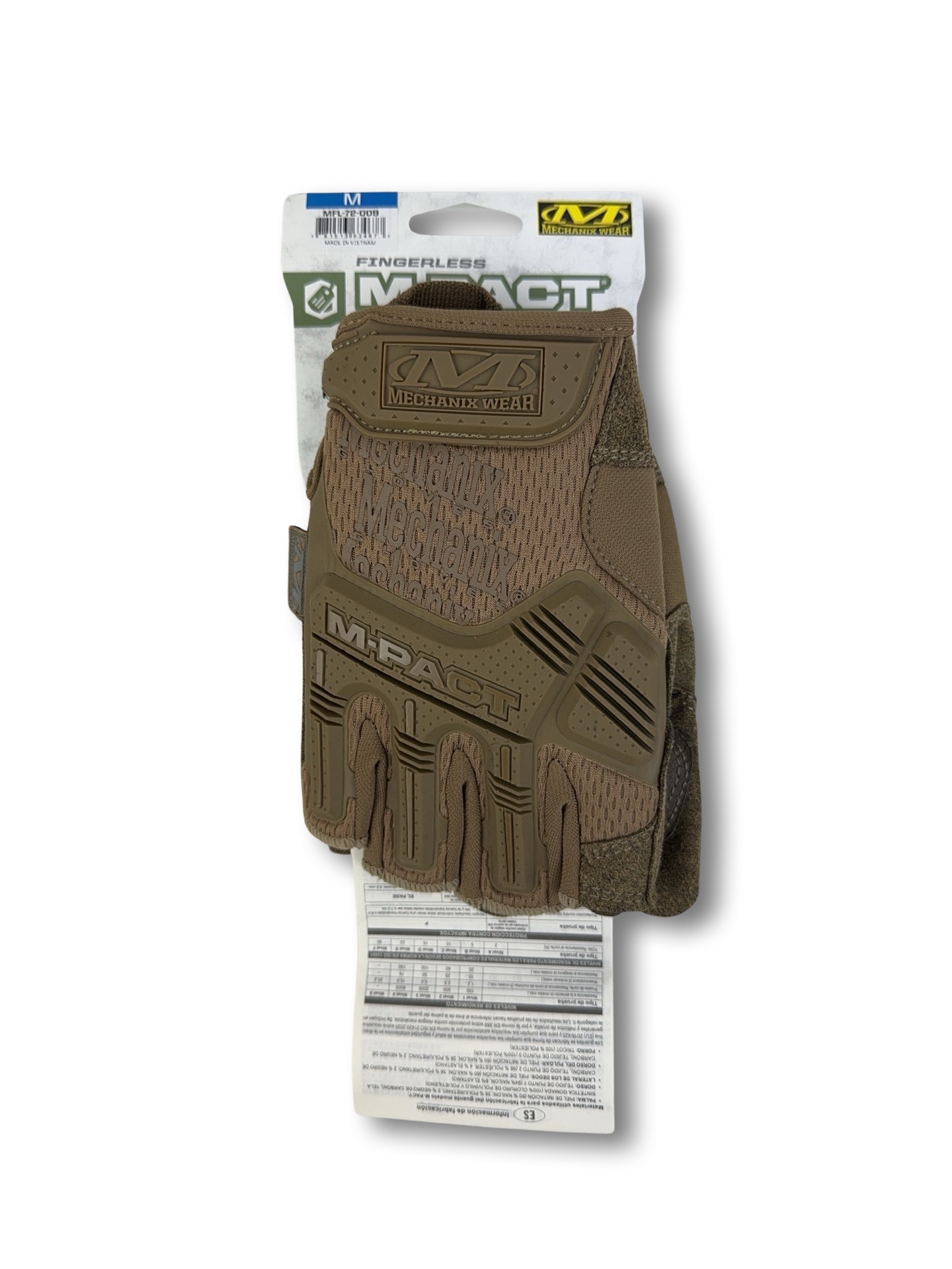 Тактичні безпалі рукавички MECHANIX M-PACT® Fingerless Койот Розмір L фото 8