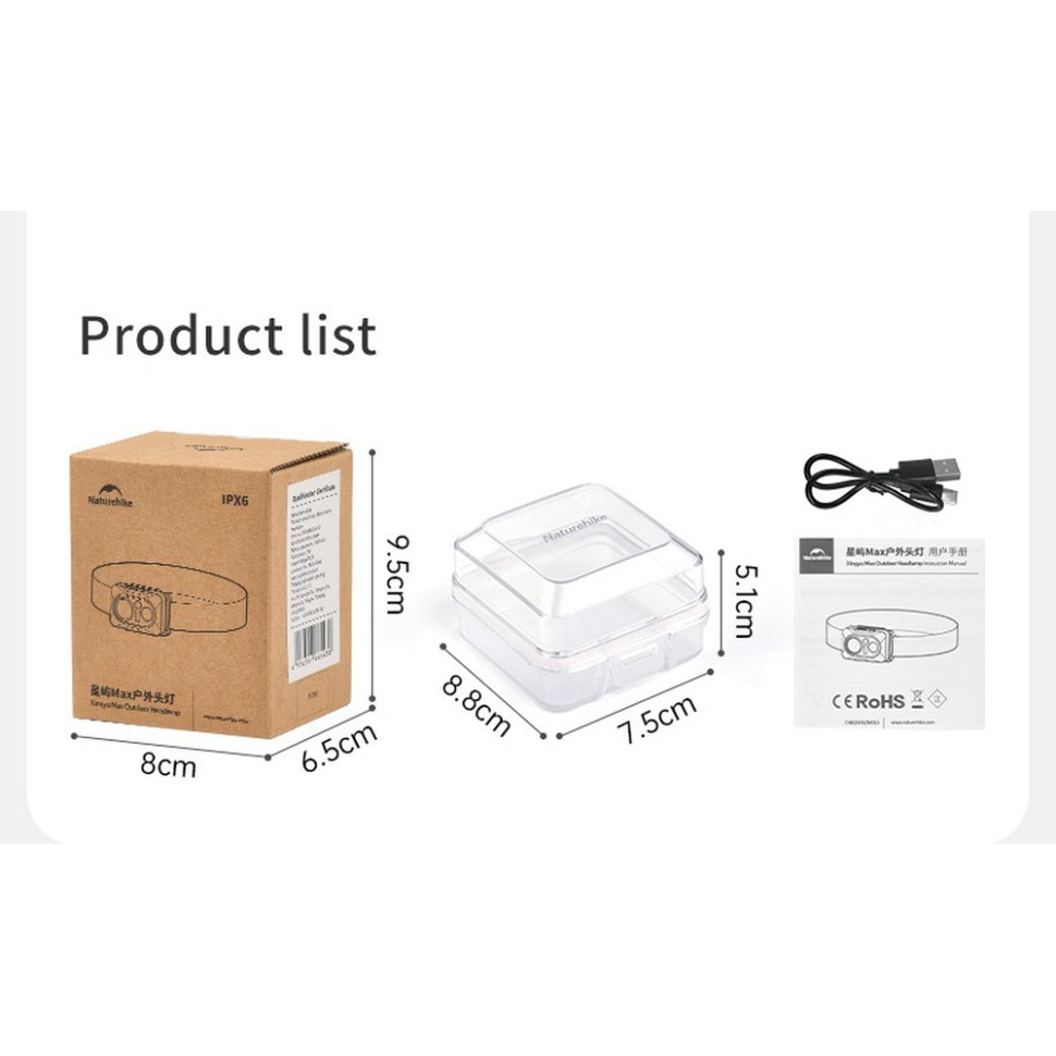 Ліхтар налобний Naturehike CNK2450ZM010, коричневий фото 4