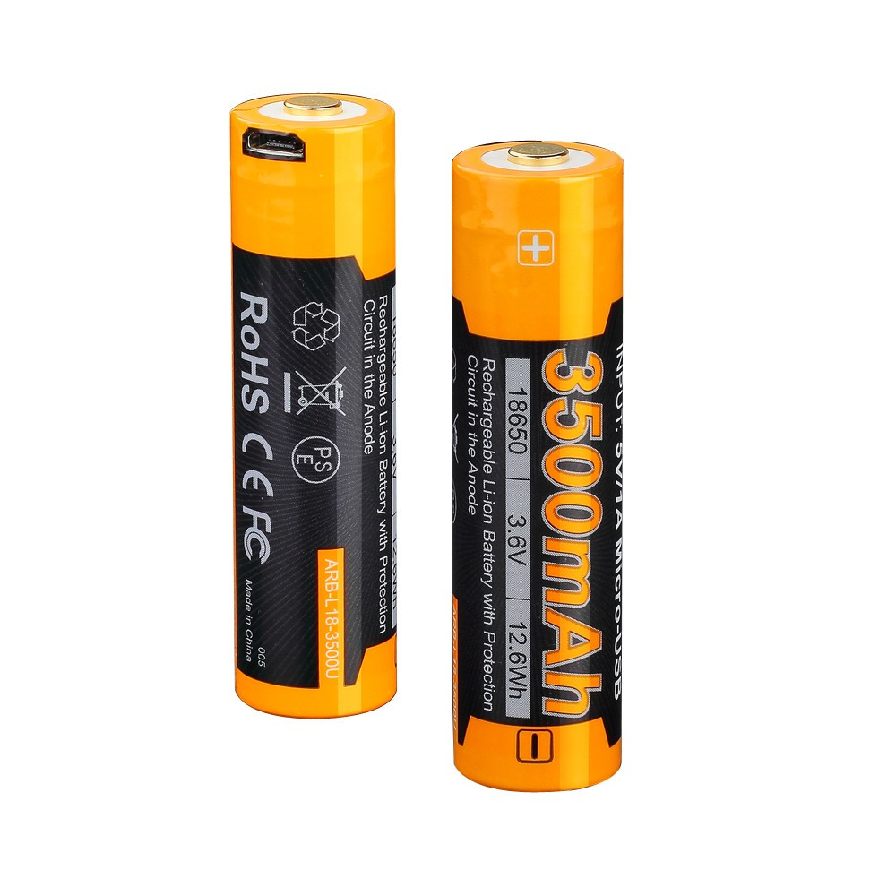 Акумулятор 18650 Fenix (3500 mAh) micro usb зарядка фото 2