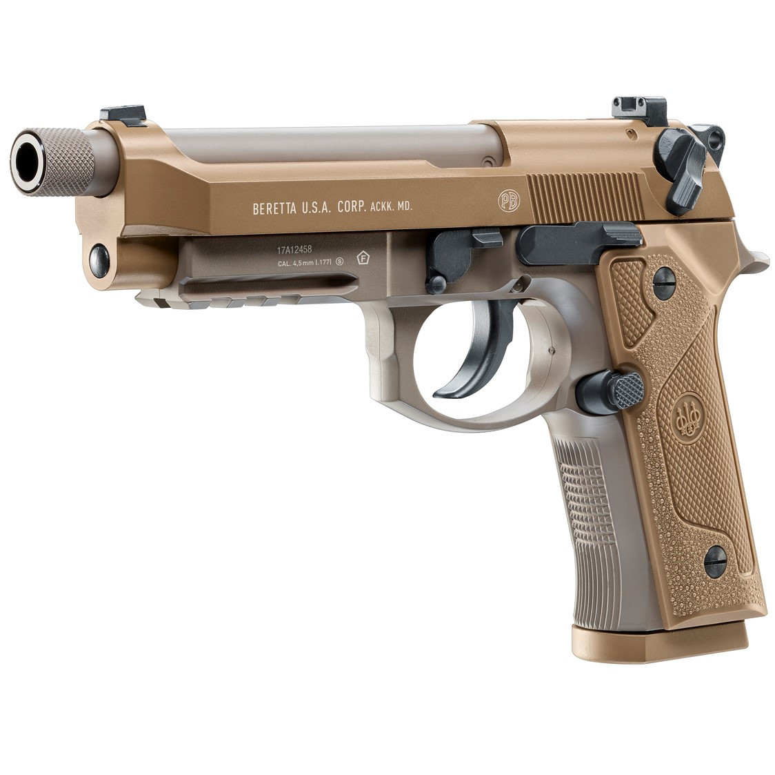 Пистолет пневматический Beretta M9A3 FDE FM 4.5мм 105м/с. BLOWBACK фото 1