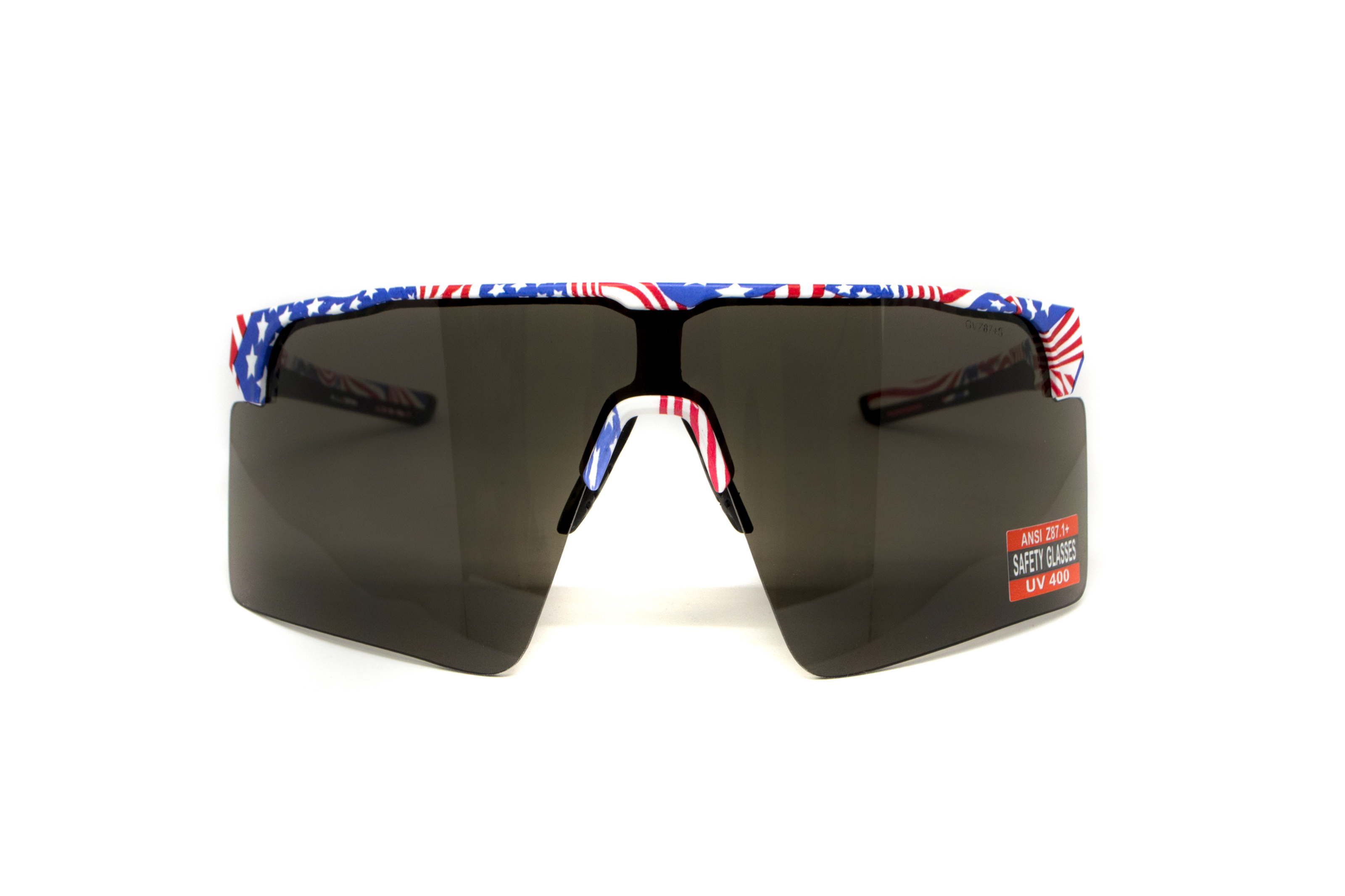 Очки защитные открытые Global Vision Onyx USA Flag (gray), сірі в оправі прапор США фото 8