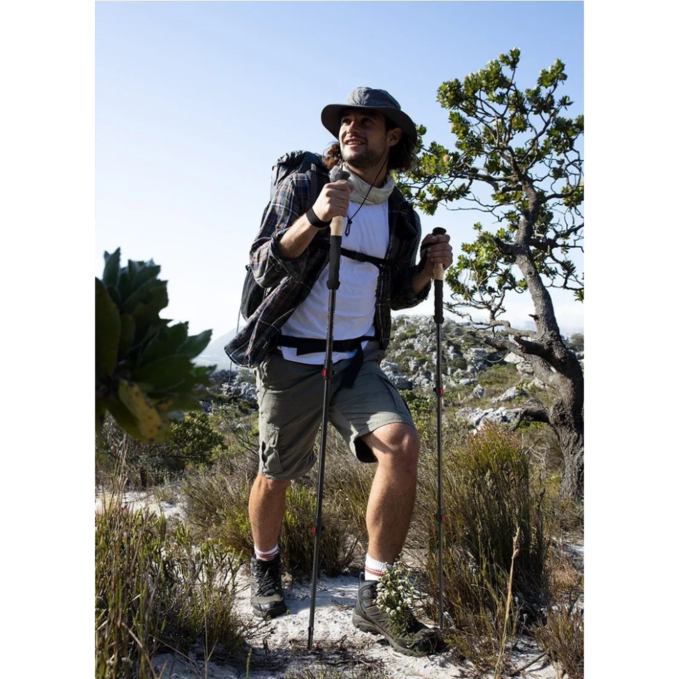 Трекінгова палиця Naturehike NH20DS003, 135 см, чорний/червоний фото 2