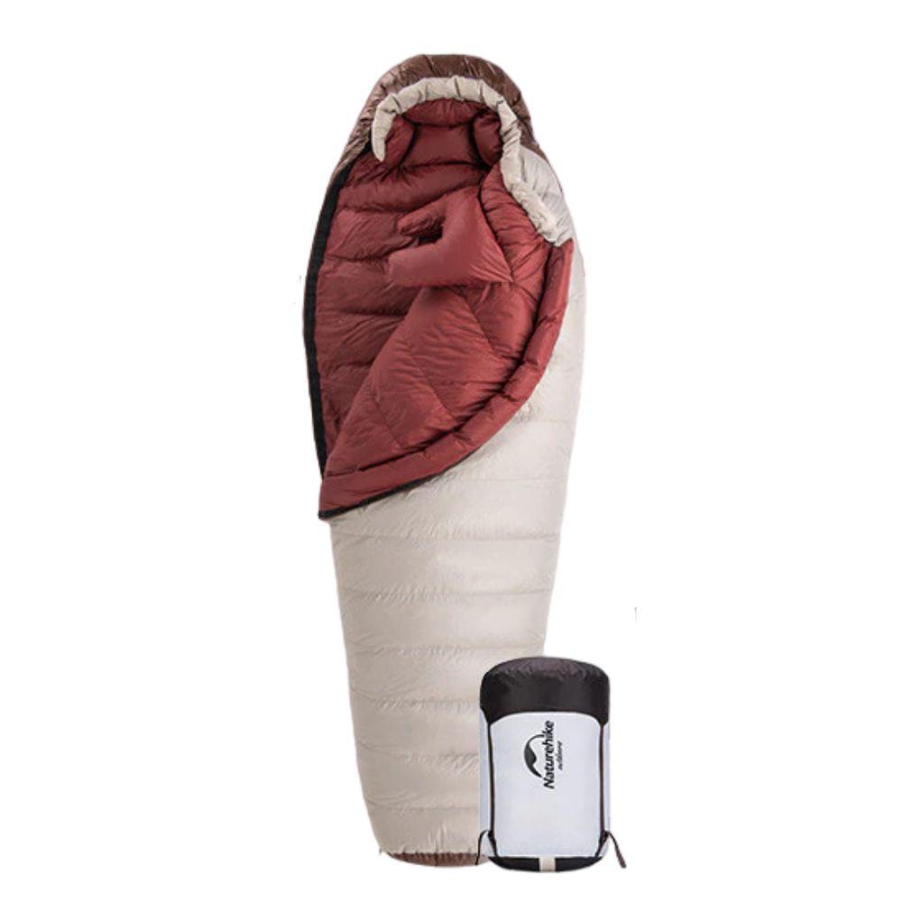 Спальник з натуральним пухом Naturehike Snowbird NH20YD001, p-р L, коричневий 720 г фото 1