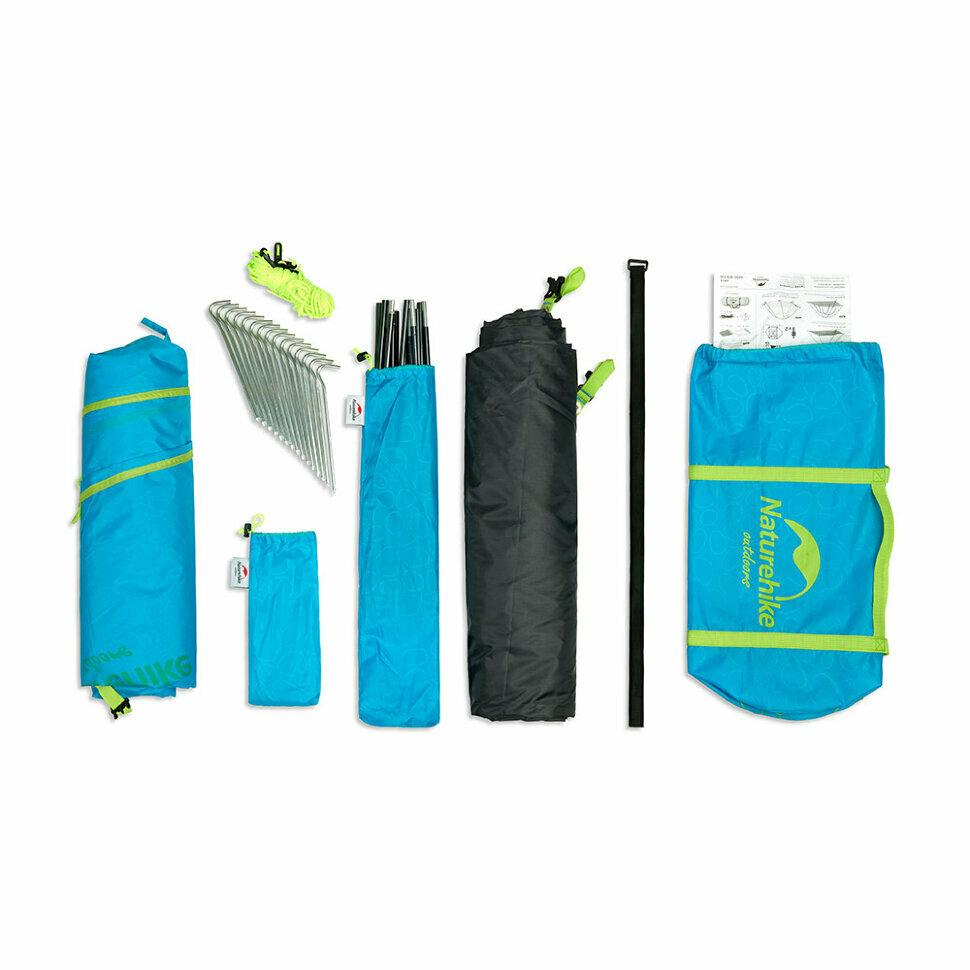 Намет чотиримісний Naturehike P-Series NH18Z044-P, 210T/65D, зелений фото 3