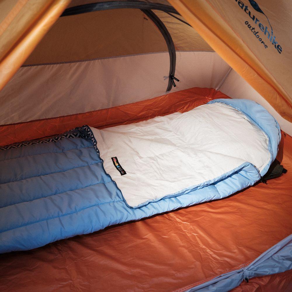 Спальник с капюшоном Naturehike L250 NH21MSD07, (9°C), правый, голубой фото 10