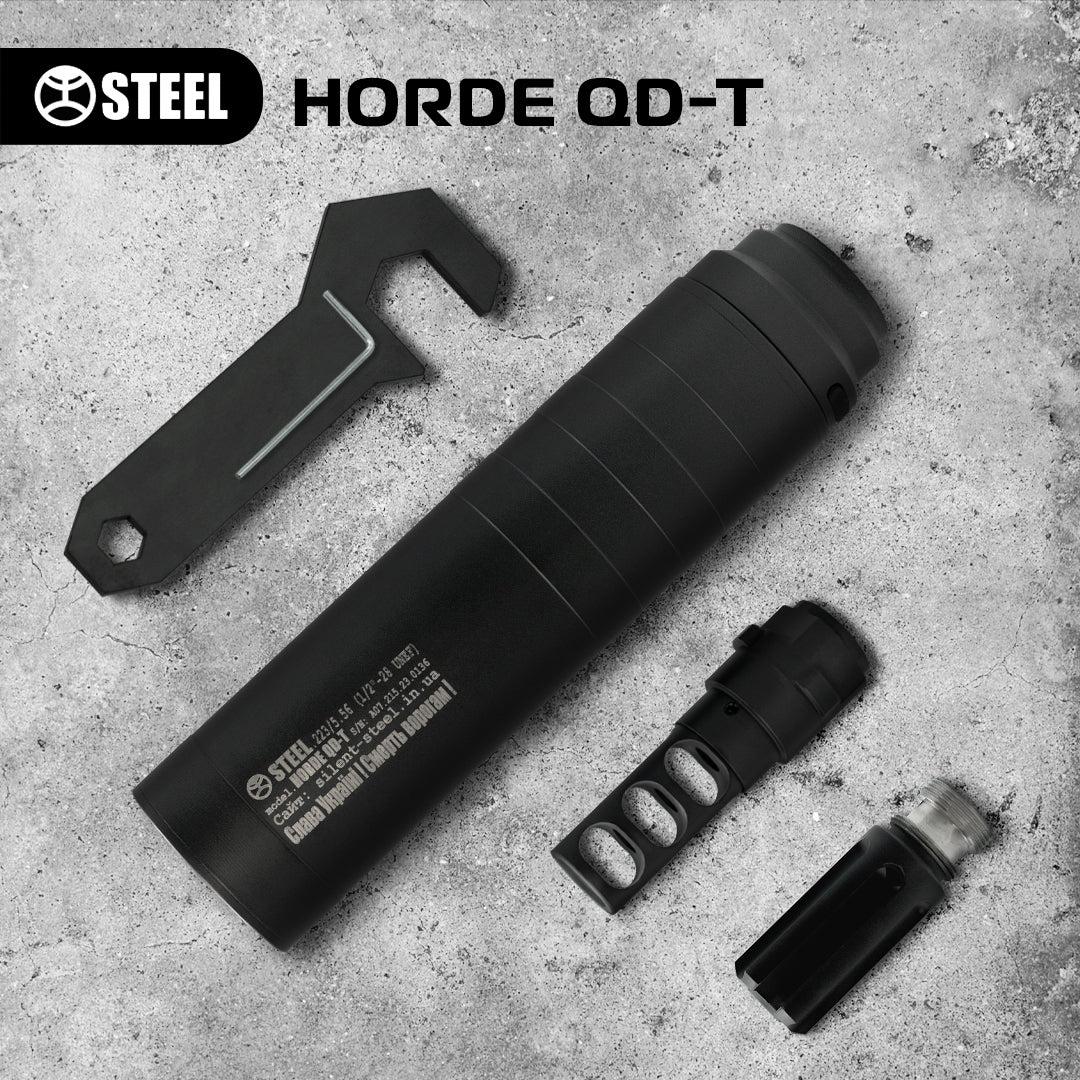 Глушитель STEEL HORDE QD-T .223, резьба – 15×1, быстросъёмный титановый саундмодератор фото 3