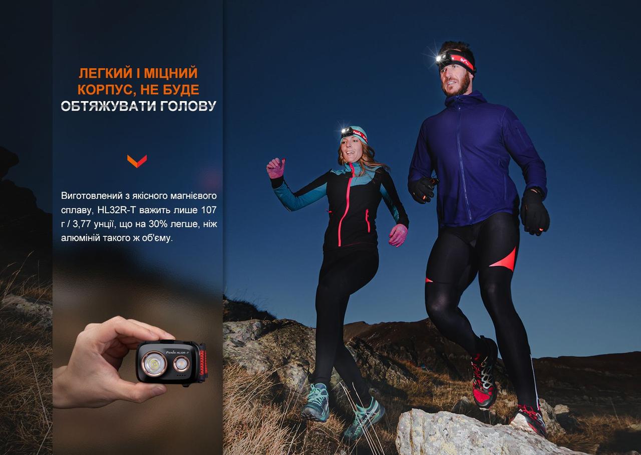 Фонарь налобный Fenix HL32R-T черный фото 7