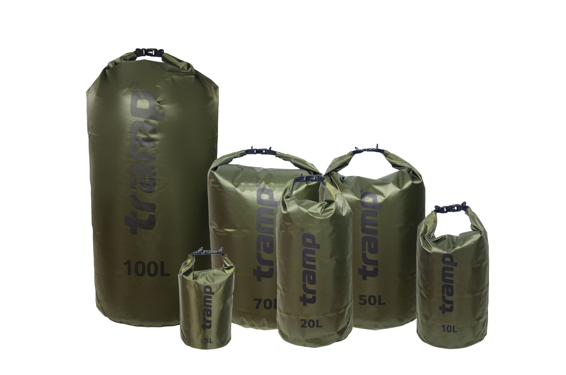 Гермомішок TRAMP PVC Diamond Ripstop 100л UTRA-210, Оливковий фото 4