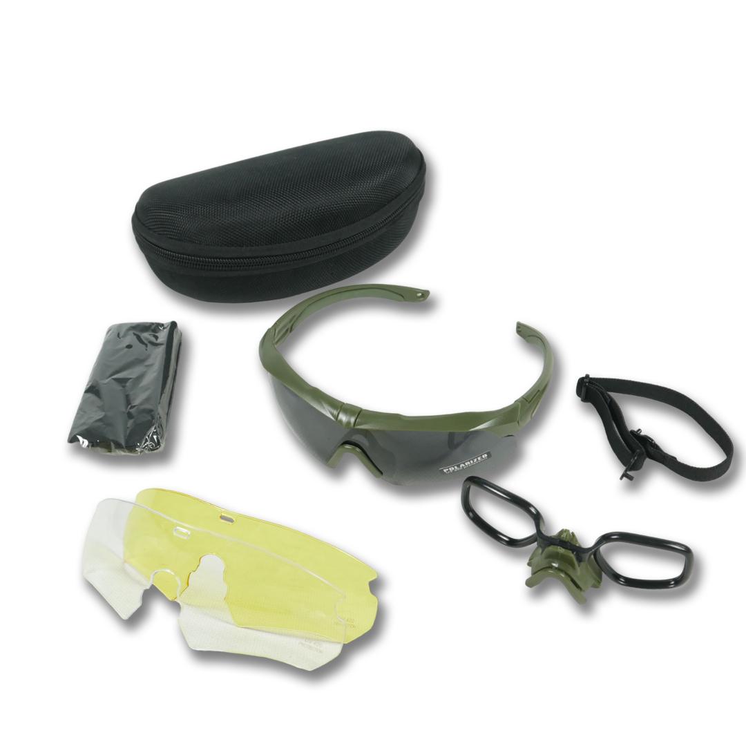 Тактичні окуляри Polarized uv400 C5 з 3 лінзами та Хакі оправа фото 1