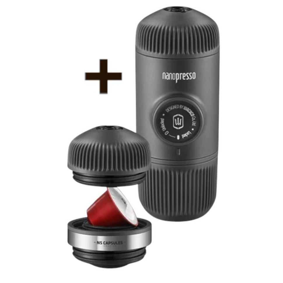Портативна еспресо-кавоварка Wacaco Nanopresso+ з адаптером для капсули фото 1