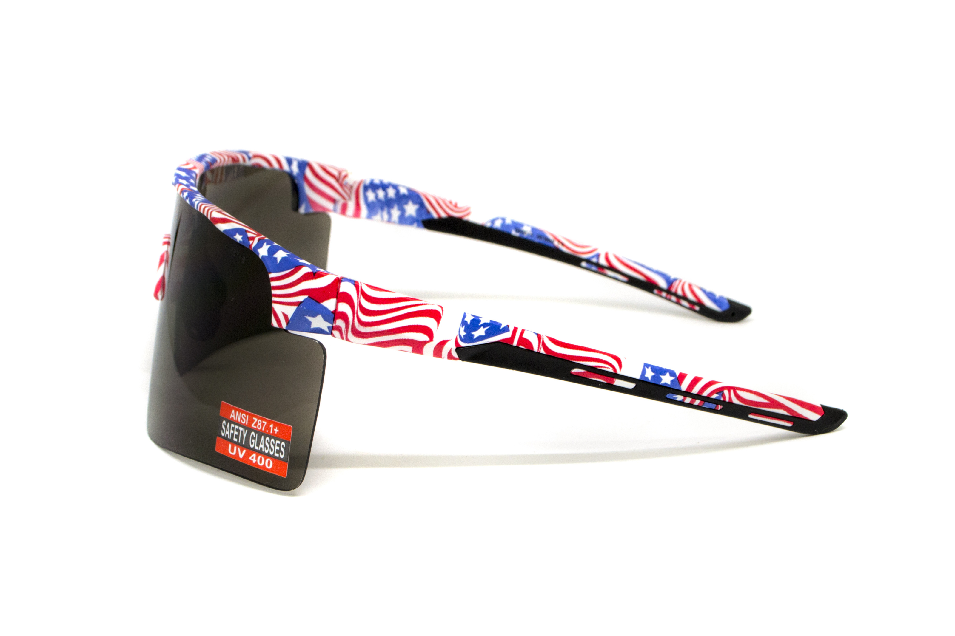 Очки защитные открытые Global Vision Onyx USA Flag (gray), сірі в оправі прапор США фото 6