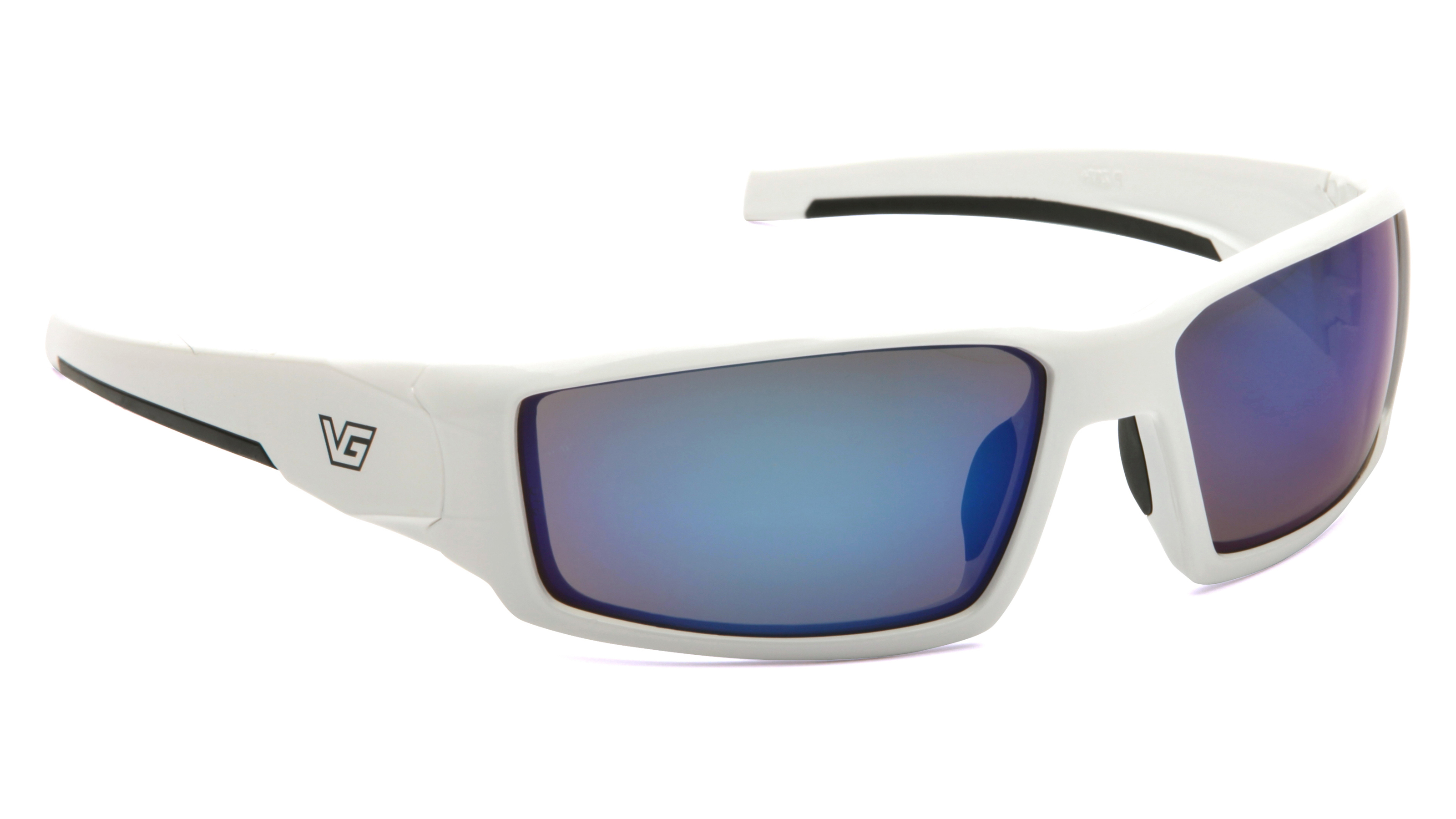 Очки защитные Venture Gear Pagosa White (ice blue mirror) Anti-Fog, зеркальные синие в белой оправе фото 3
