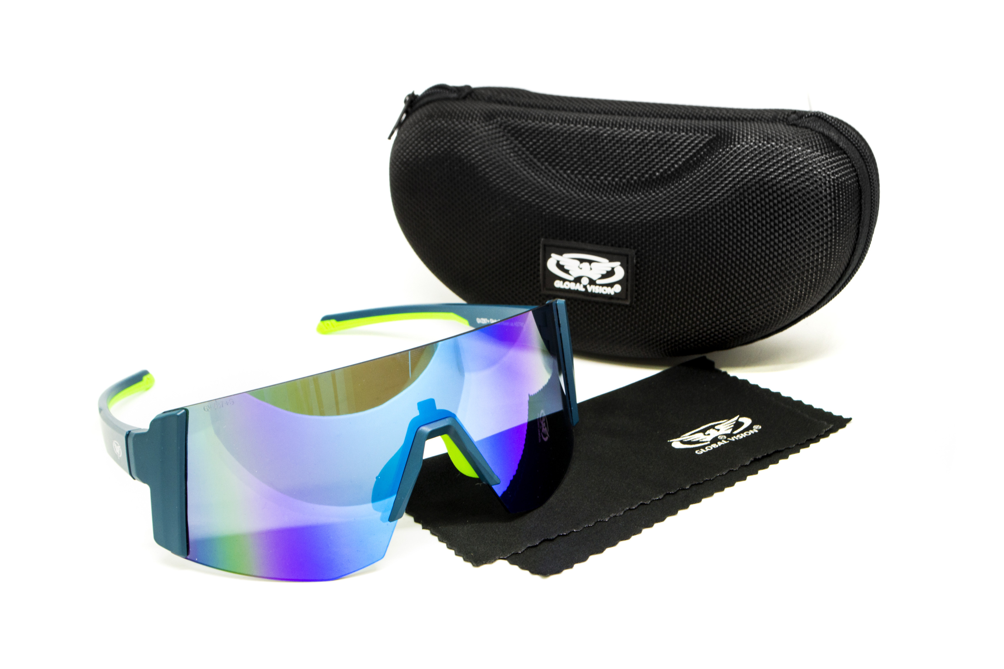 Очки защитные открытые Global Vision Astro+RX Blue (G-Tech™ blue), зеркальные синие в синій оправі с диоптрической вставкой в комплекте фото 12