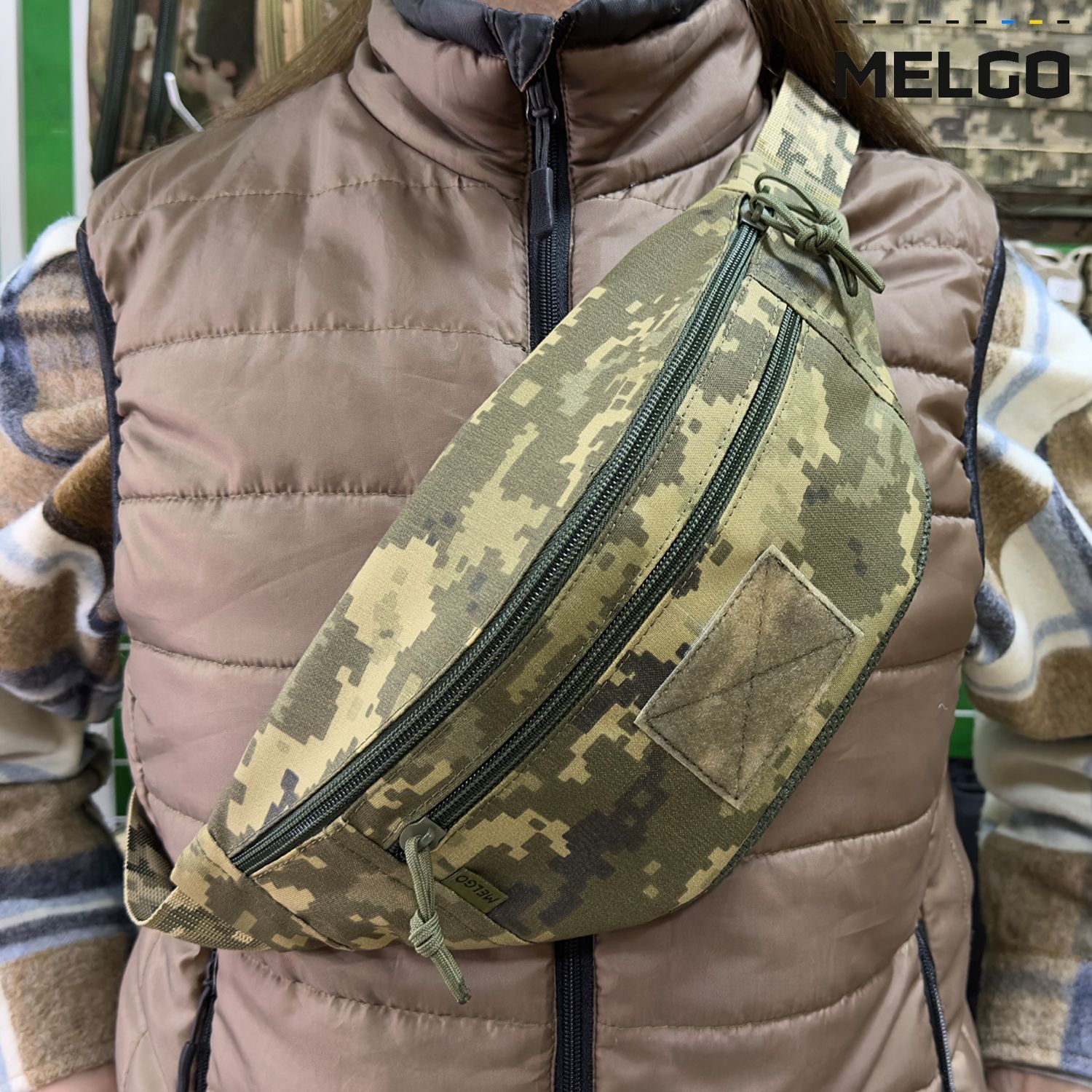 Тактична поясна Сумка-Бананка Cordura 1000 D Піксель ММ-14 MELGO фото 1