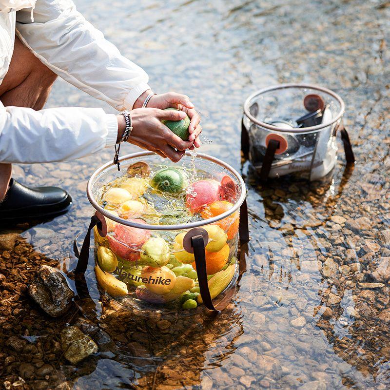 Складаний контейнер для води з ПВХ Naturehike NH20SJ040, 10л, прозорий фото 4