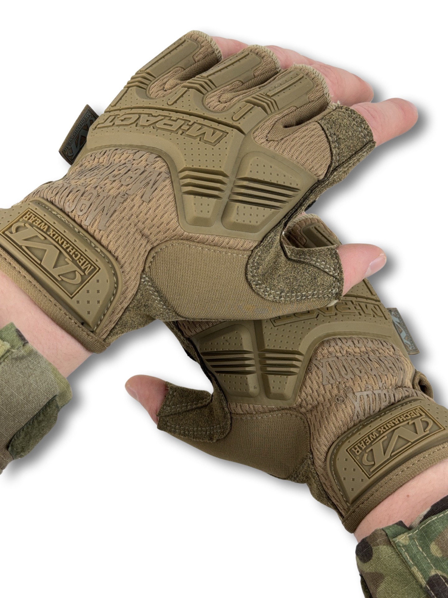 Тактичні безпалі рукавички MECHANIX M-PACT® Fingerless Койот Розмір L фото 9