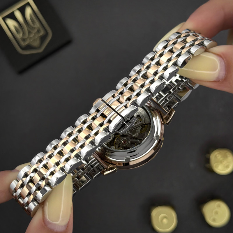 Класичний жіночий годинник Awarder 047 Де би не була Silver-Gold-Black, водонепроникний фото 5