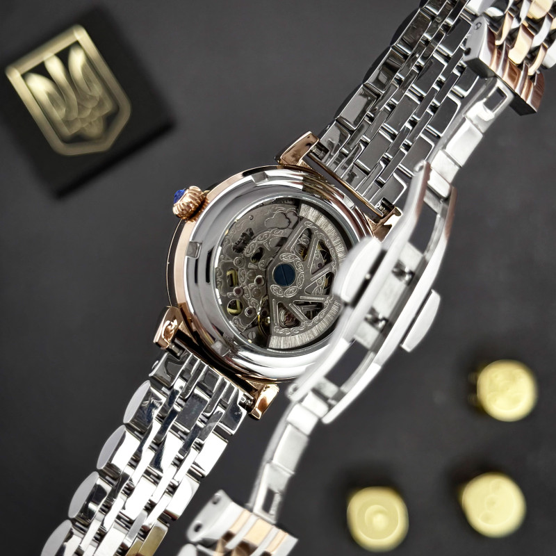 Класичний жіночий годинник Awarder 047 Де би не була Silver-Gold-Black, водонепроникний фото 7