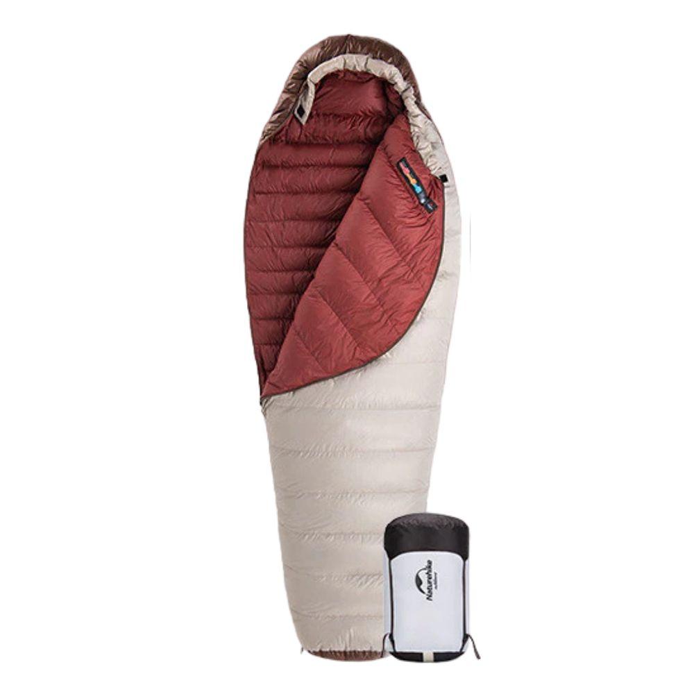Спальник с натуральным пухом Naturehike Snowbird NH20YD001, р-р L, коричневый 380 г фото 1