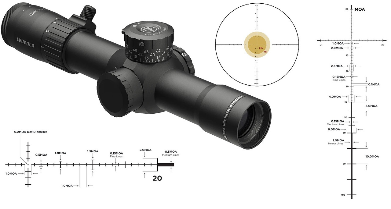 Оптичний приціл LEUPOLD MARK 5HD 2-10x30 труба 35мм, Сітка M1C3 FFP PR-1MOA фото 2