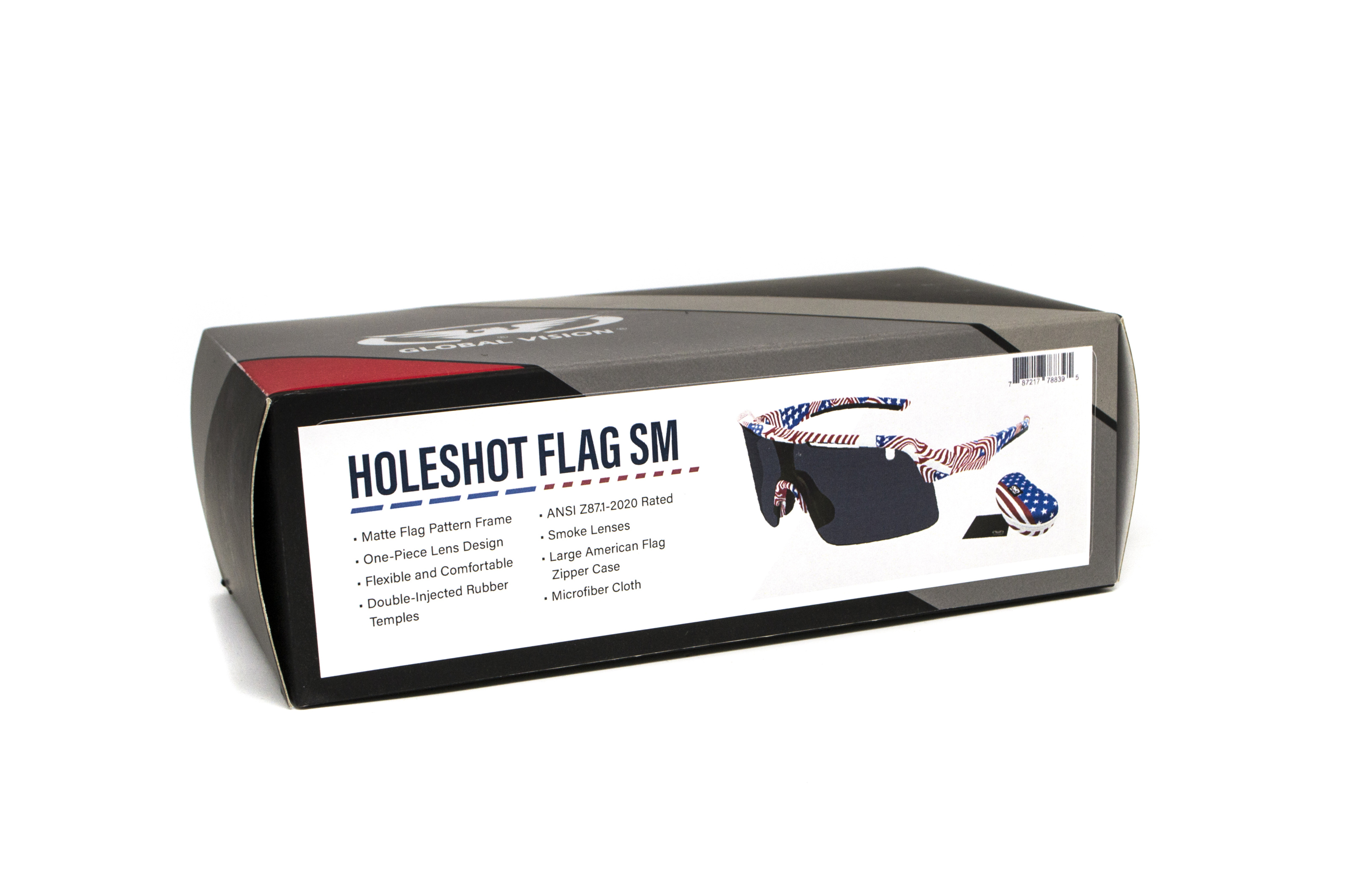 Очки защитные открытые Global Vision Holeshot USA Flag (gray), сірі в оправі прапор США фото 11