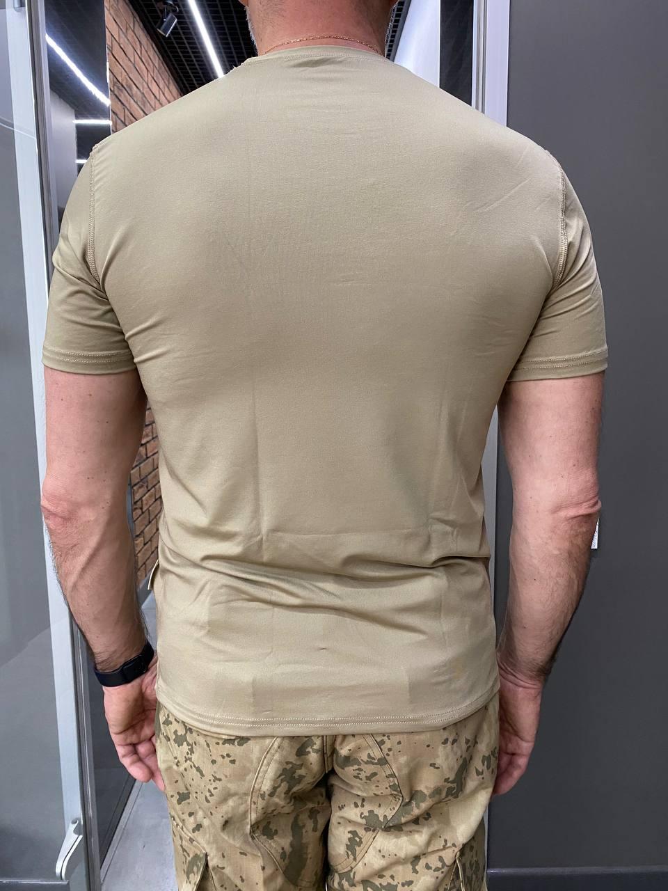 Футболка тактическая, антибактериальная, цвет Койот, размер XL, микрофибра фото 3