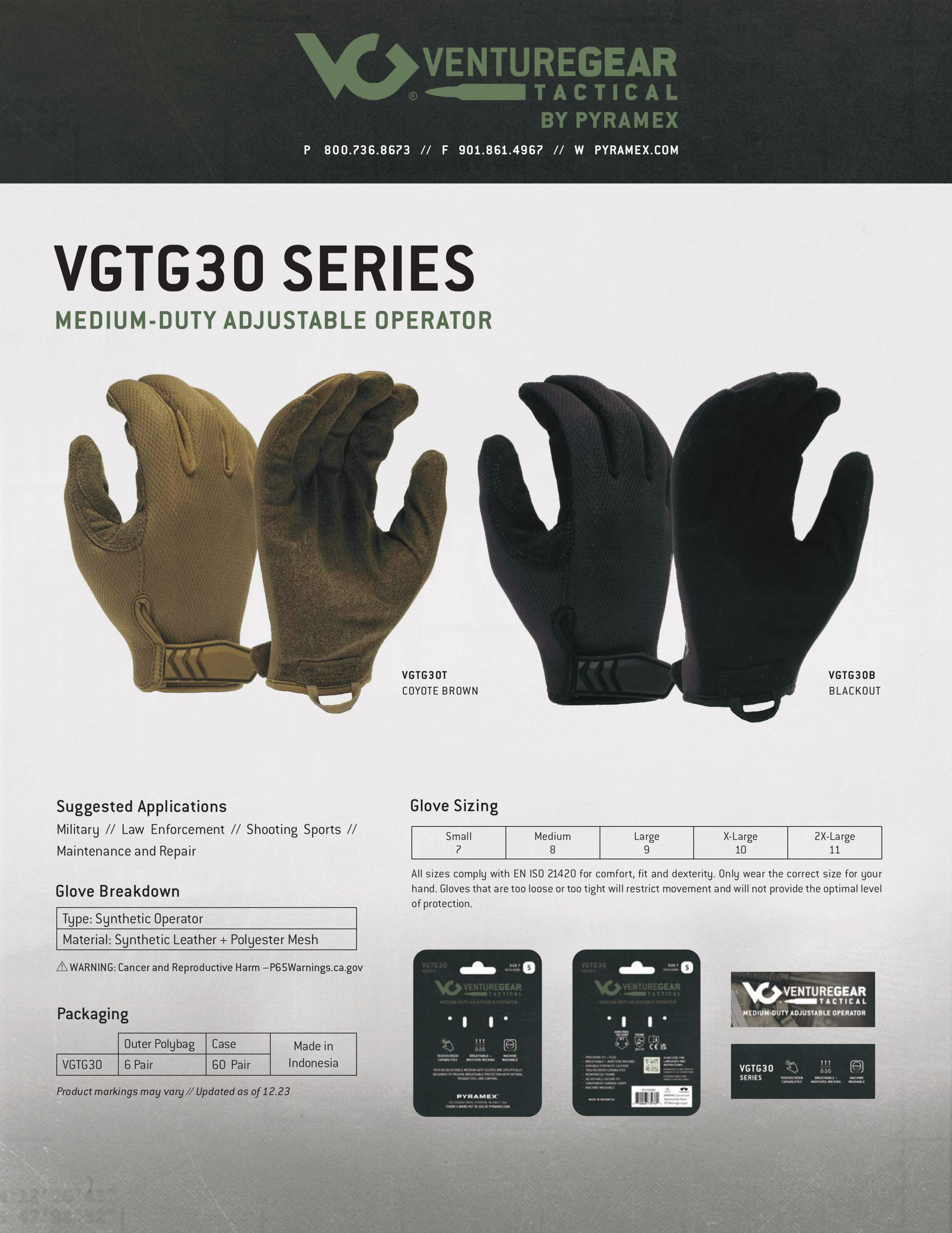Рукавички тактичні Venture Gear Tactical VGTG30 Medium-Duty Operator, пісочні, розмір 2XL (11) фото 7